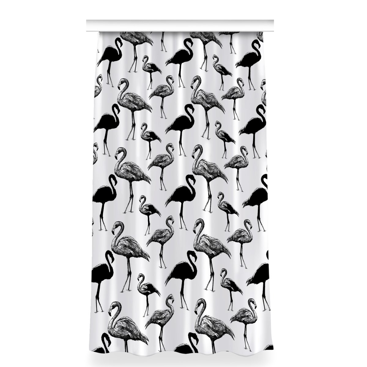 Zasłona na taśmę dekor 150x280 Retro styl flamingi, Fabricsy