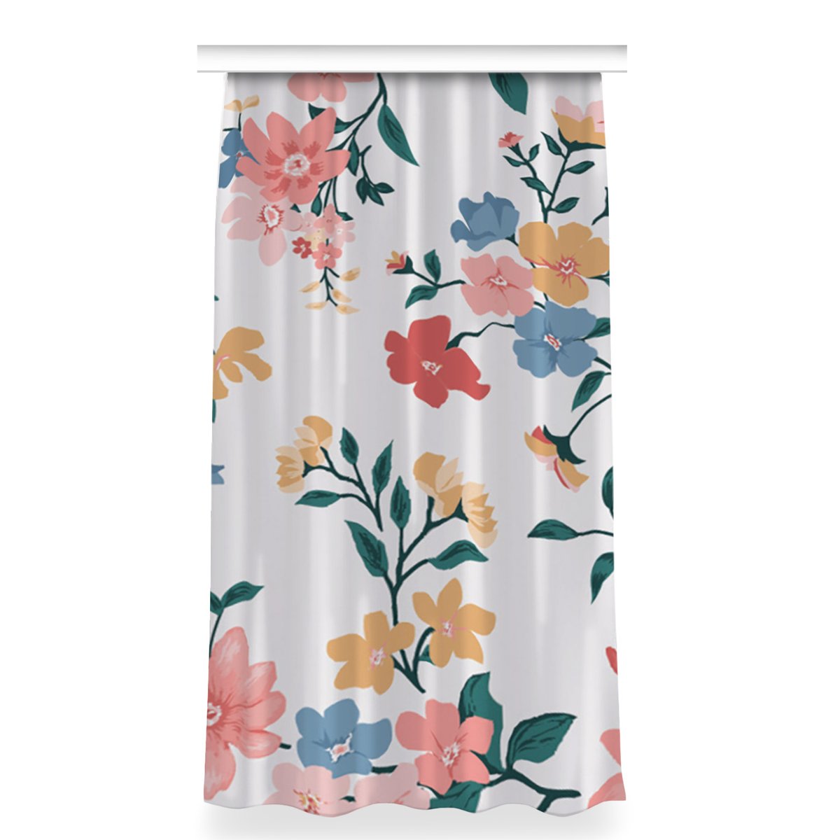 Zasłona z nadrukiem gotowa 150x280 Kolorowy kwiaty, Fabricsy