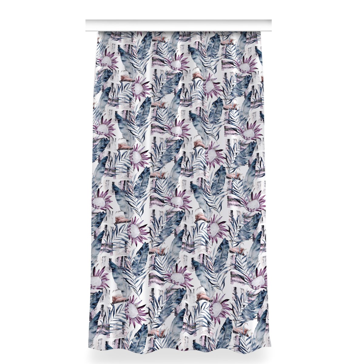 Zasłona z grafiką gotowa 150x280 Marmurowe kwiaty, Fabricsy