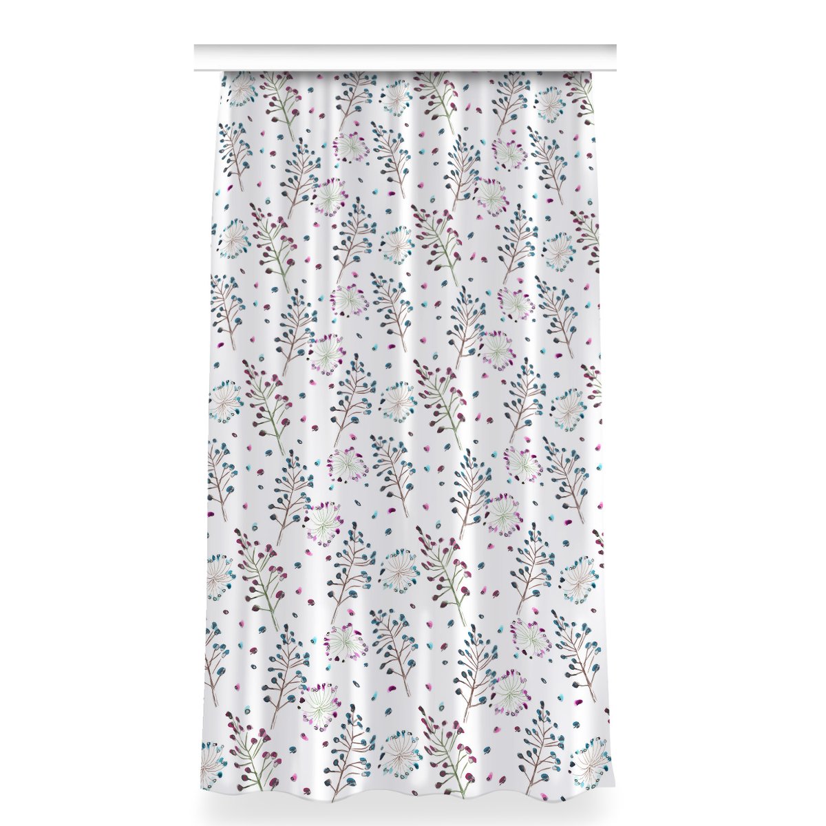 Zasłona gotowa do salonu 150x280 cm Kwiatowy motyw, Fabricsy