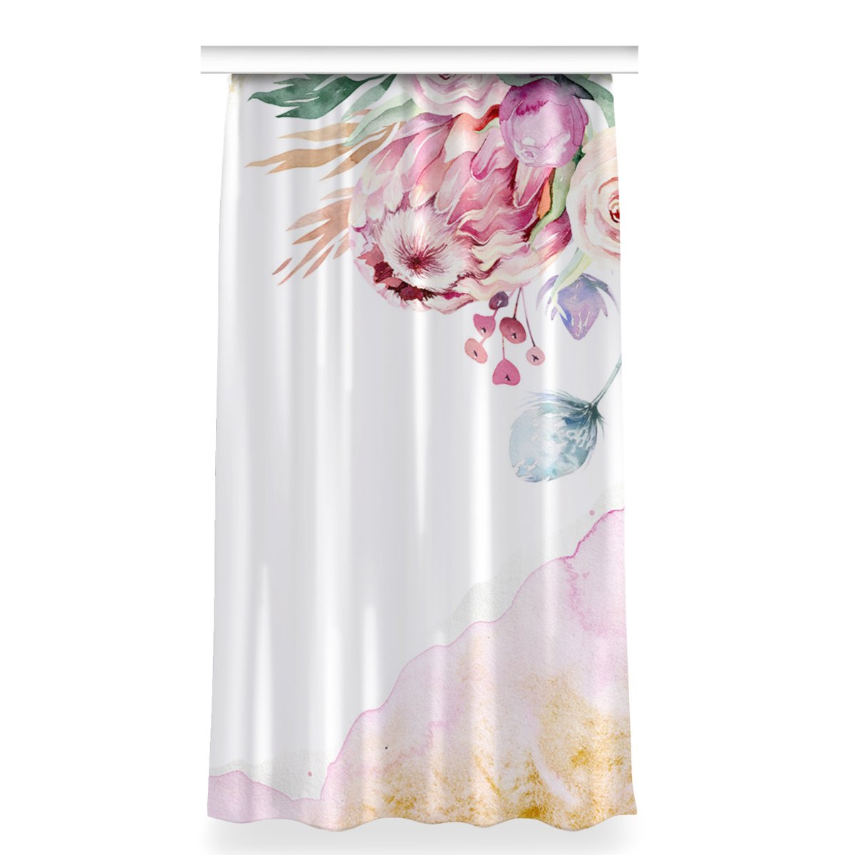 Zasłona na taśmę do pokoju 150x280 Kwiatowa ramka, Fabricsy