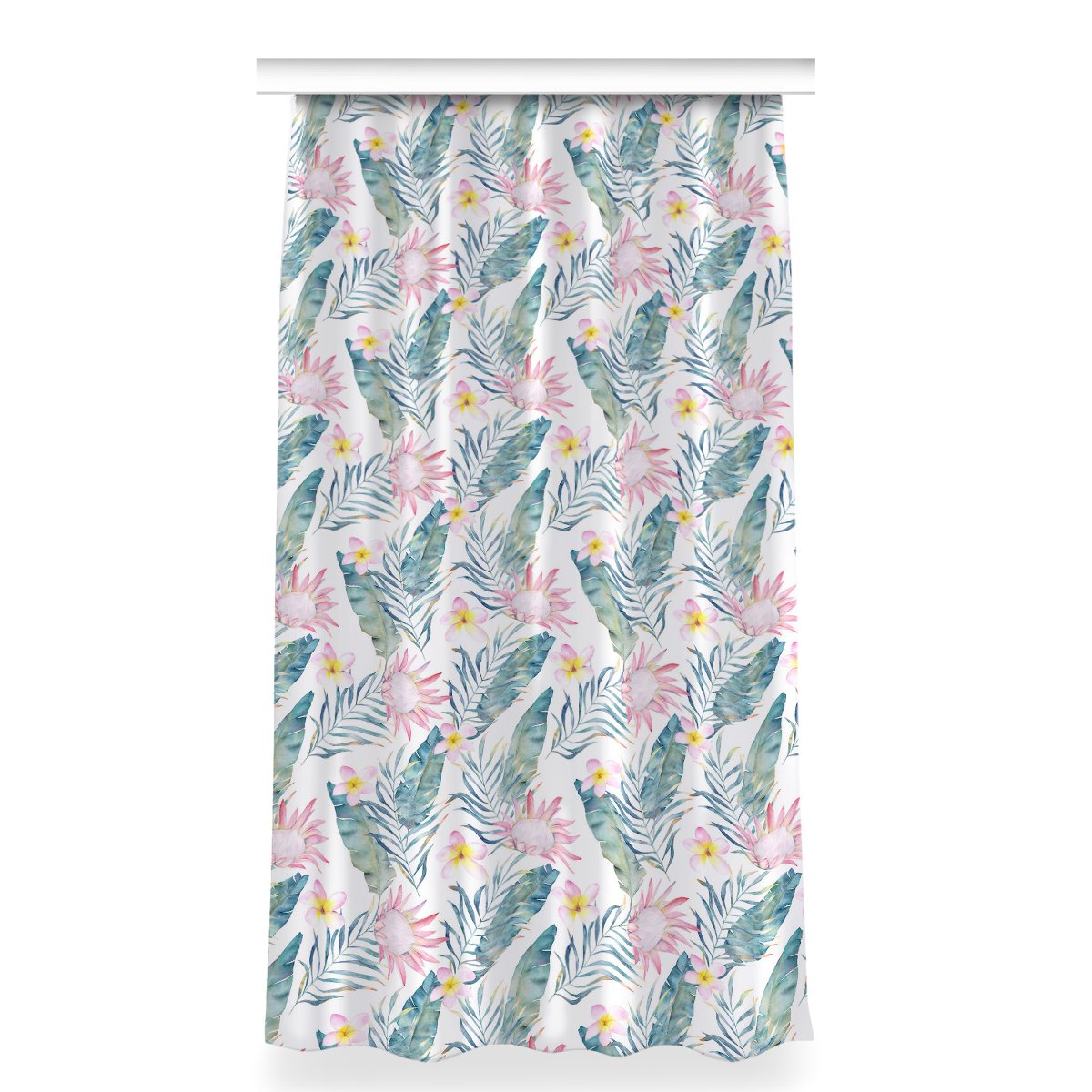 Zasłona gotowa dekor 150x280 cm Jasnoróżowe kwiaty, Fabricsy