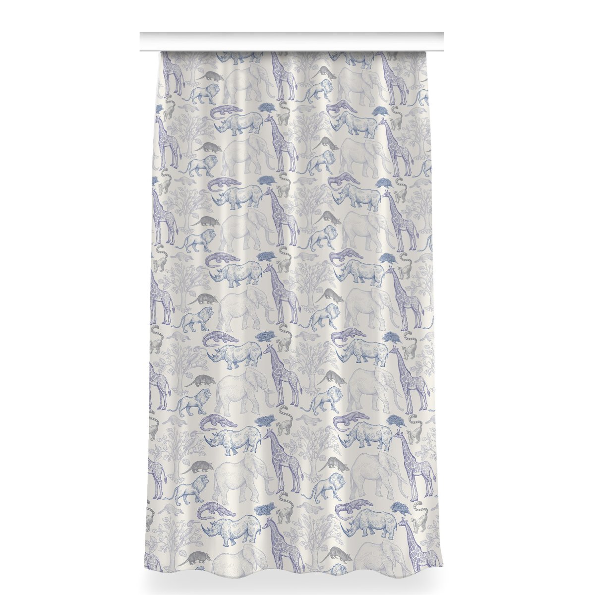Zasłona na taśmę wzór 150x280 Zwierzęta Madagaskar, Fabricsy