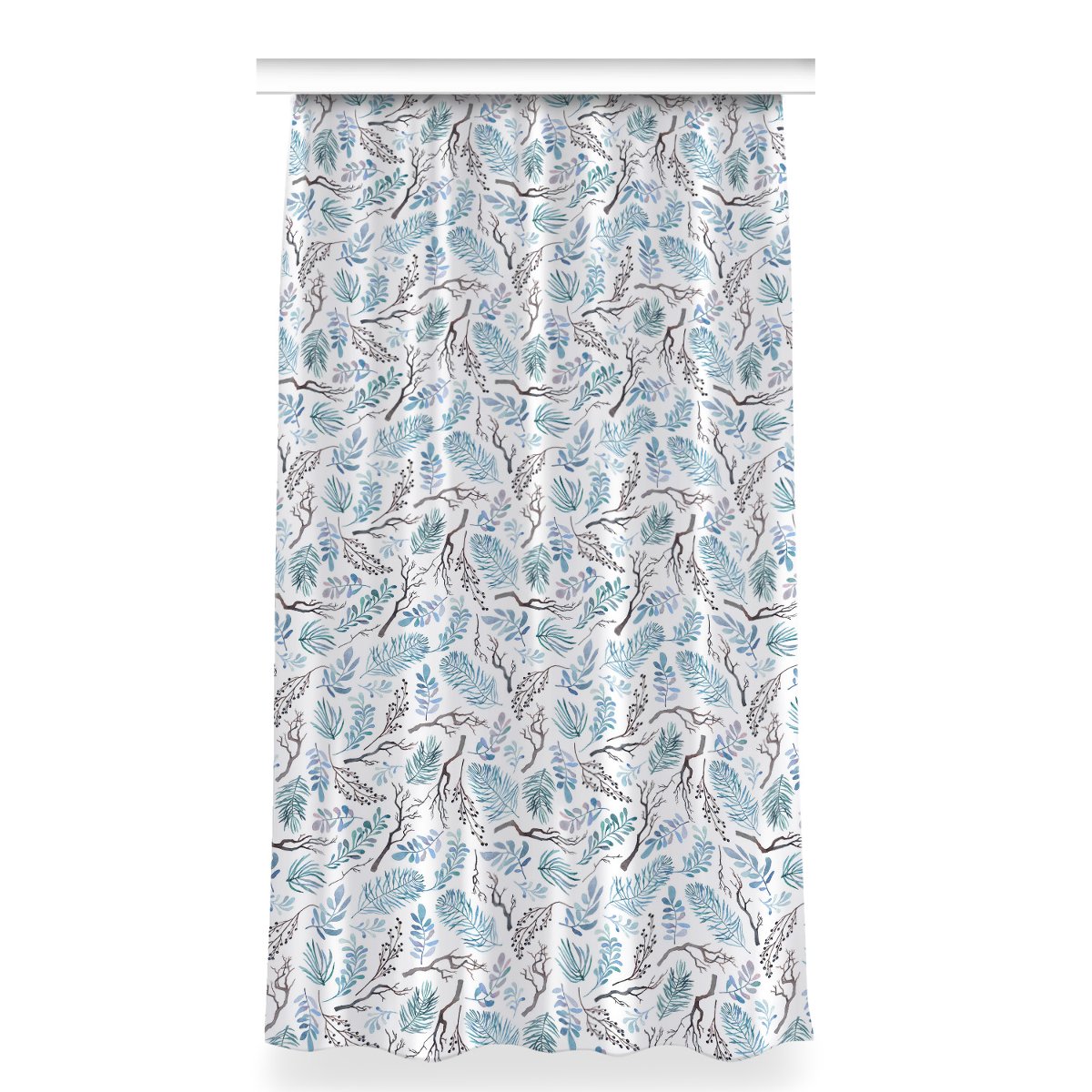 Zasłona z grafiką gotowa 150x280 Liście i gałęzie, Fabricsy