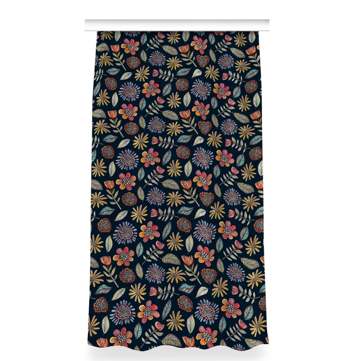 Zasłona z nadrukiem gotowa 150x280 Kolorowe kwiaty, Fabricsy