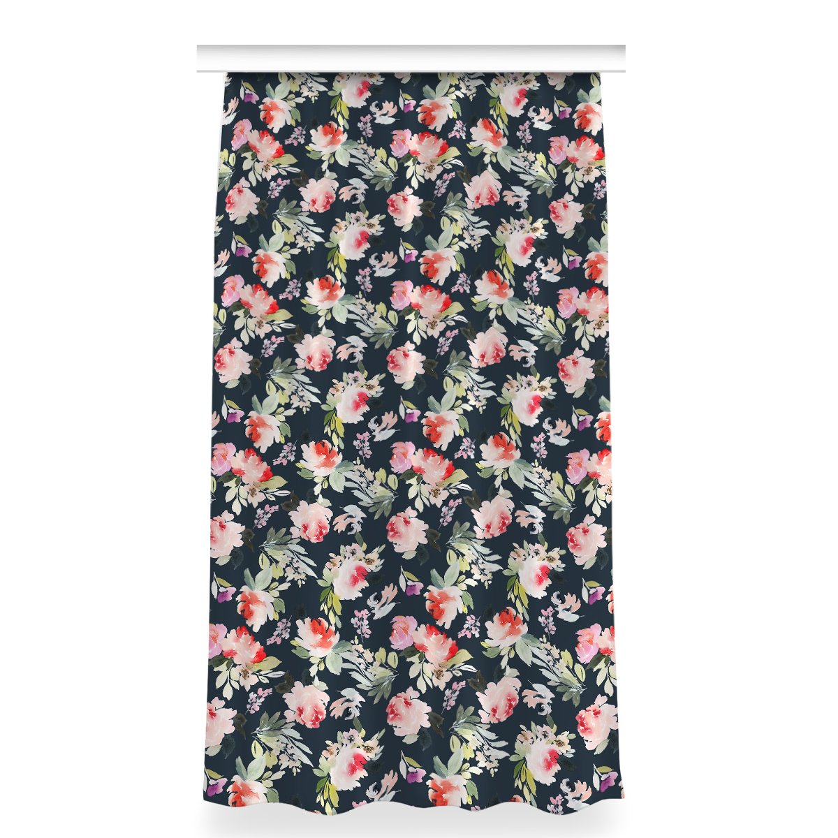 Zasłona z grafiką kolory 150x280 Malowane kwiaty, Fabricsy