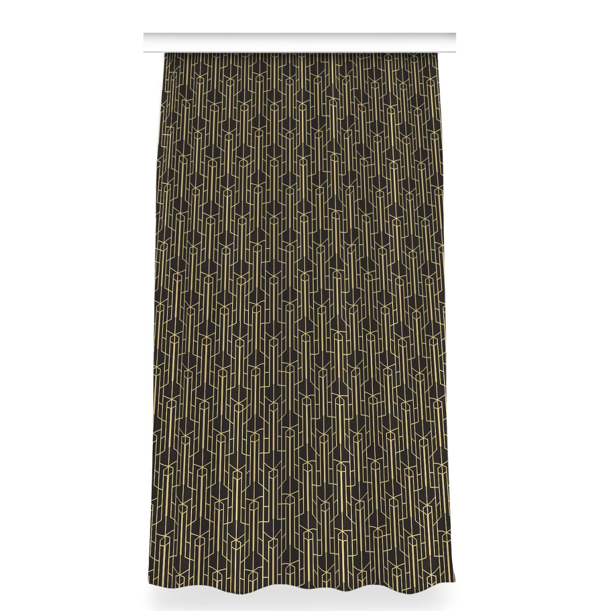 Zasłona gotowa wzór do salonu 150x280 Żółte linie, Fabricsy