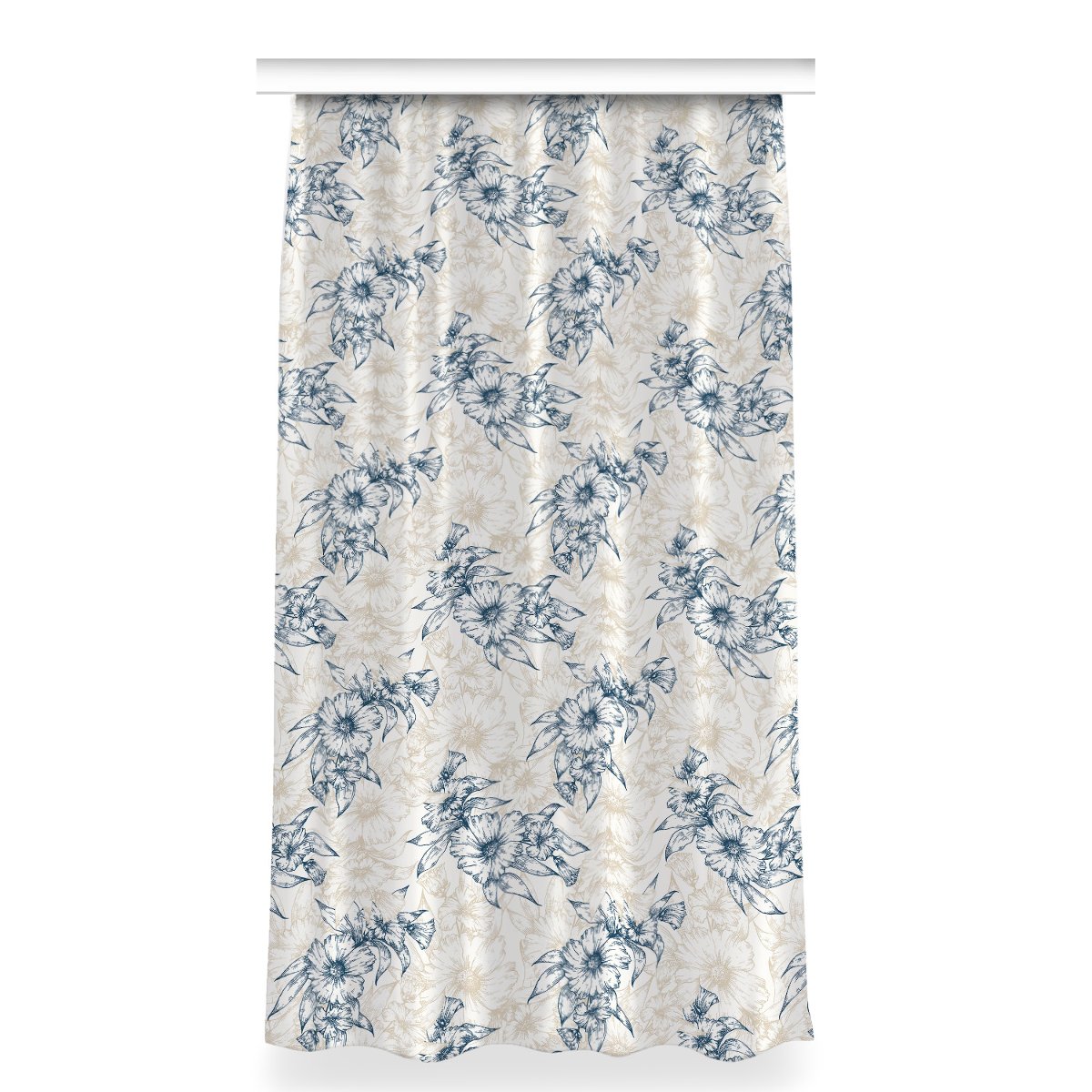 Zasłona z grafiką kolory 150x280 Kwiatowa sztuka, Fabricsy