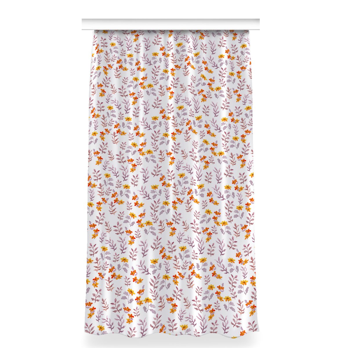 Zasłona z grafiką gotowa 150x280 Malowane kwiatki, Fabricsy