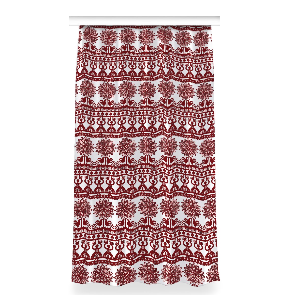 Zasłona na taśmę wzór 150x280 Kurpiowe wycinanki, Fabricsy