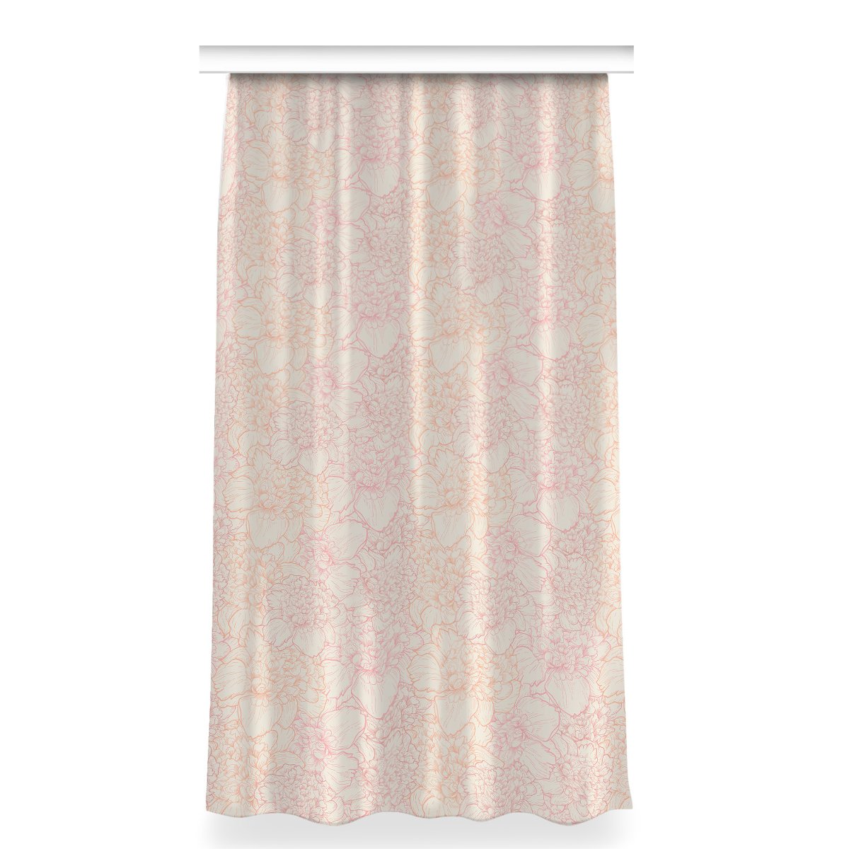 Zasłona z grafiką gotowa 150x280 cm Piwonie różowe, Fabricsy
