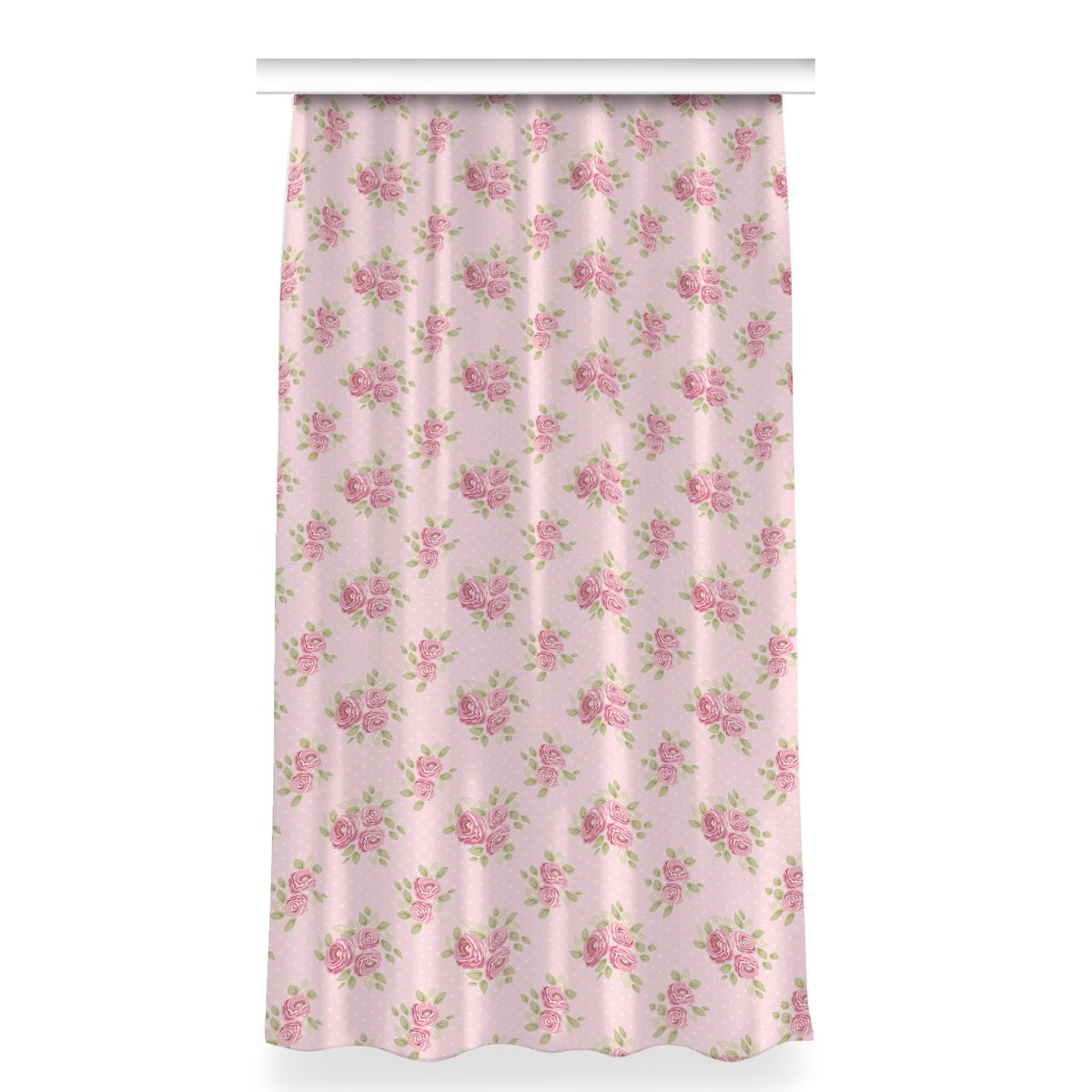 Zasłona z nadrukiem gotowa 150x280 Różowy bukiet, Fabricsy