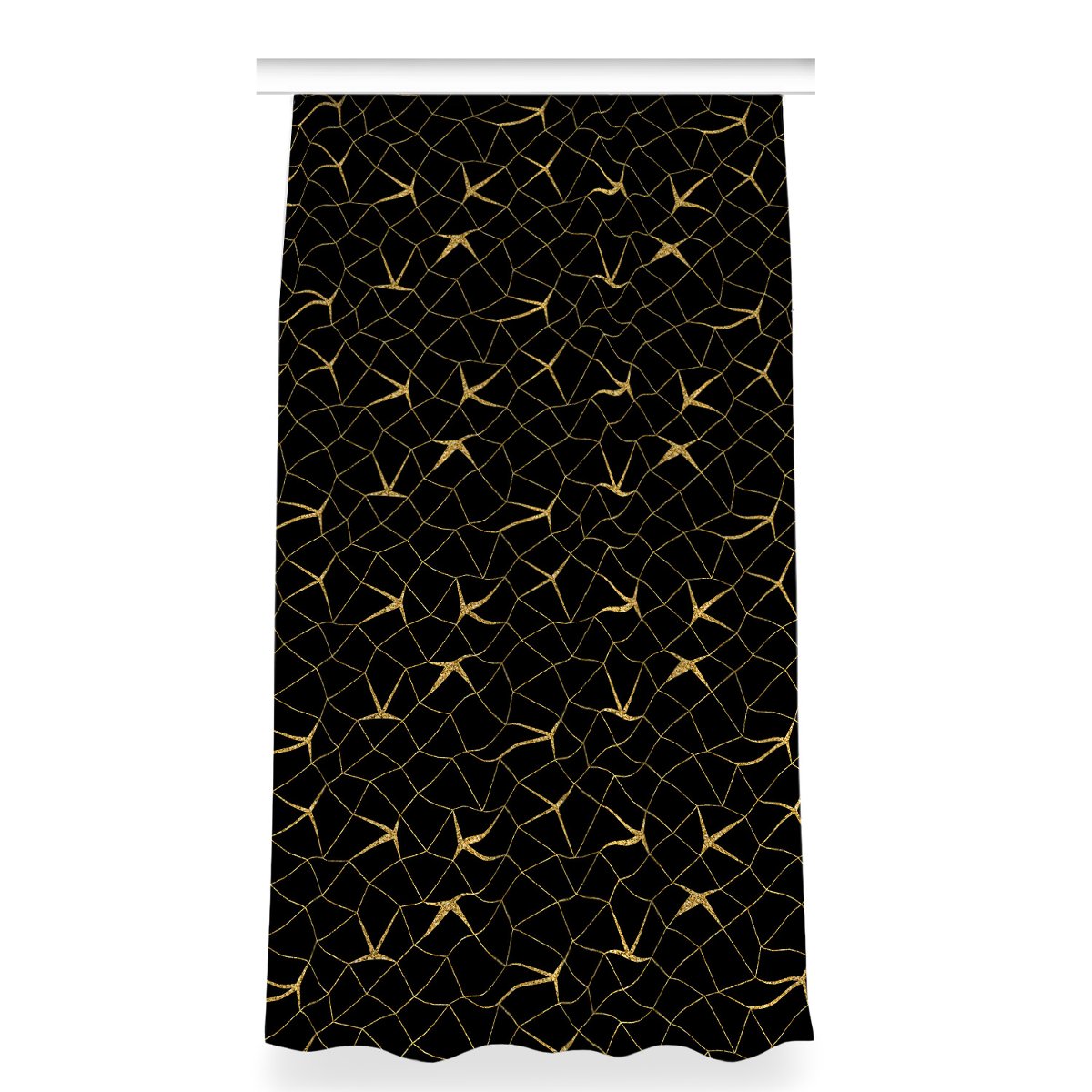 Zasłona dekor wzór 150x280 Mozaika złota i czarna, Fabricsy