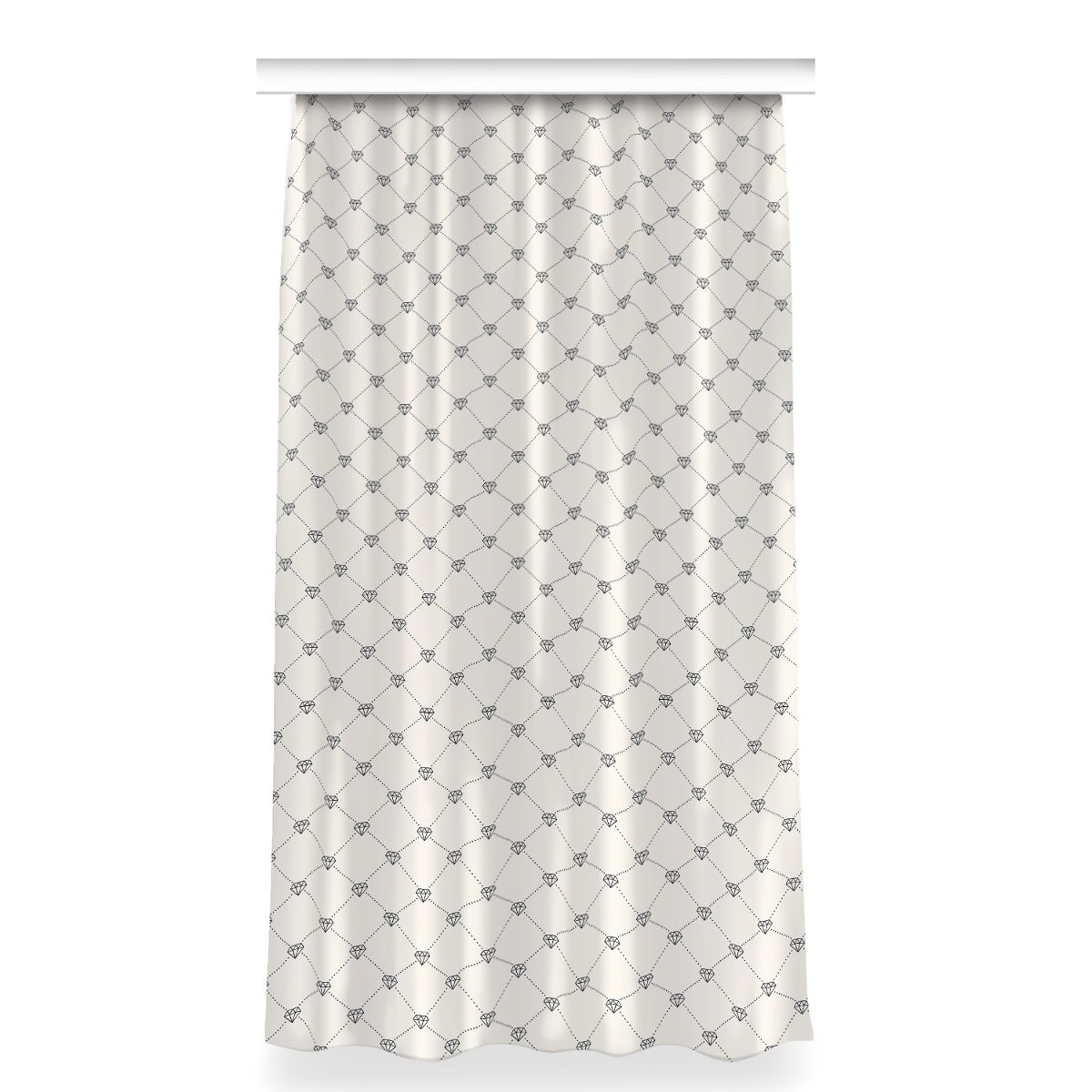 Zasłona z nadrukiem gotowa 150x280 Wzór w diamenty, Fabricsy