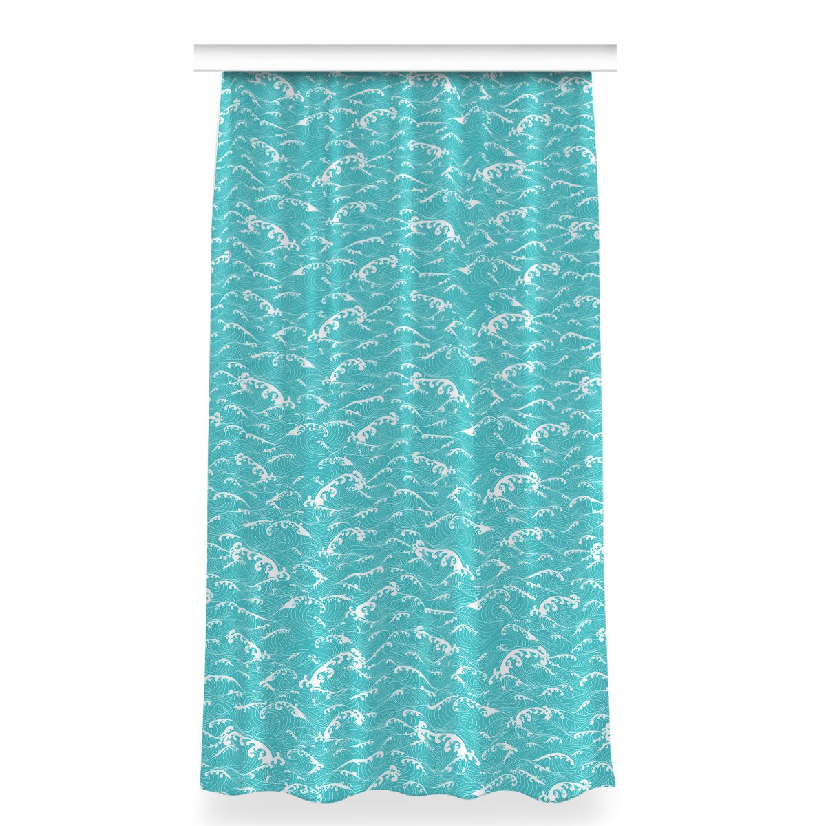 Zasłona klasyczna z grafiką do pokoju 150x280 Fale, Fabricsy