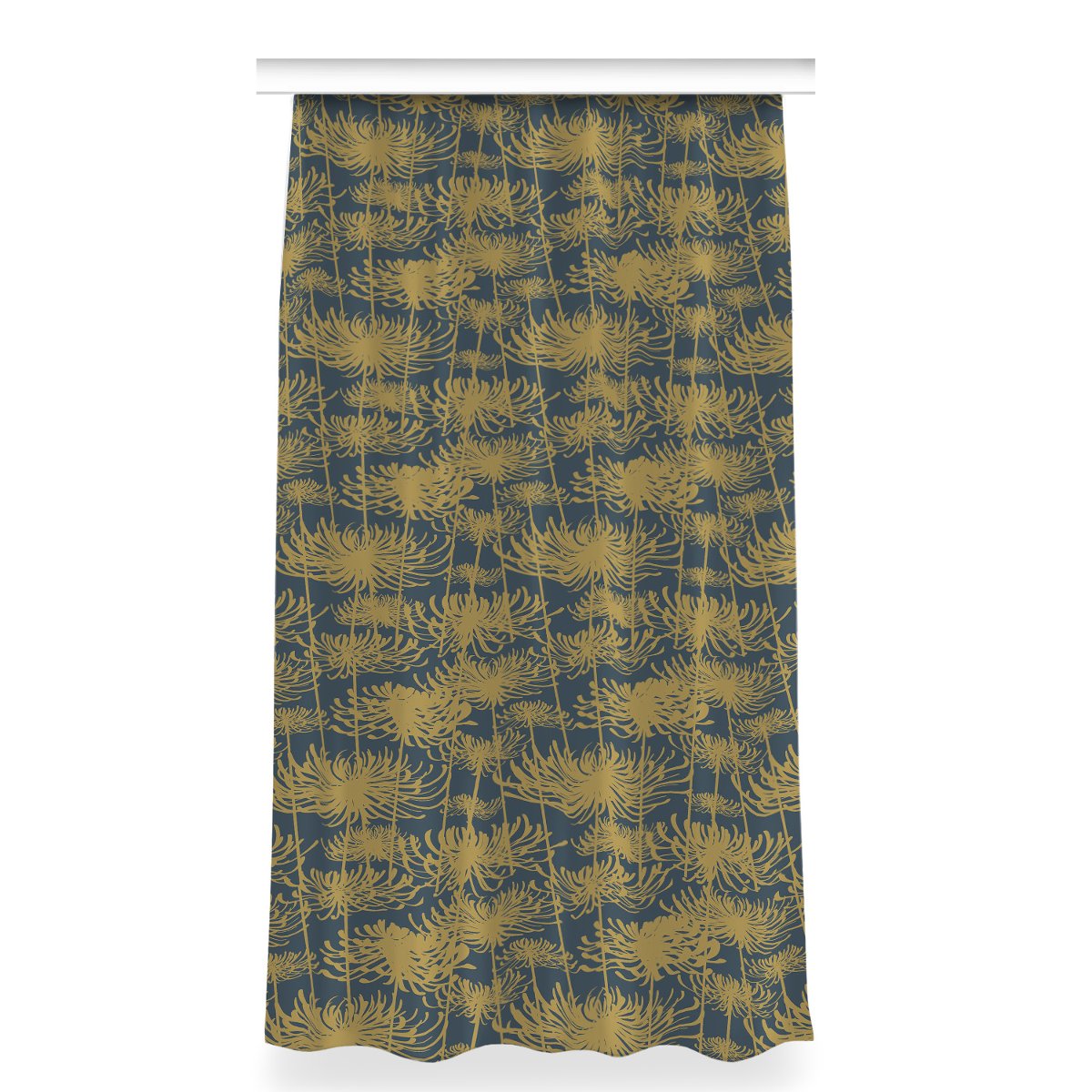 Zasłona z grafiką kolory wzór 150x280 Kwiaty złote, Fabricsy