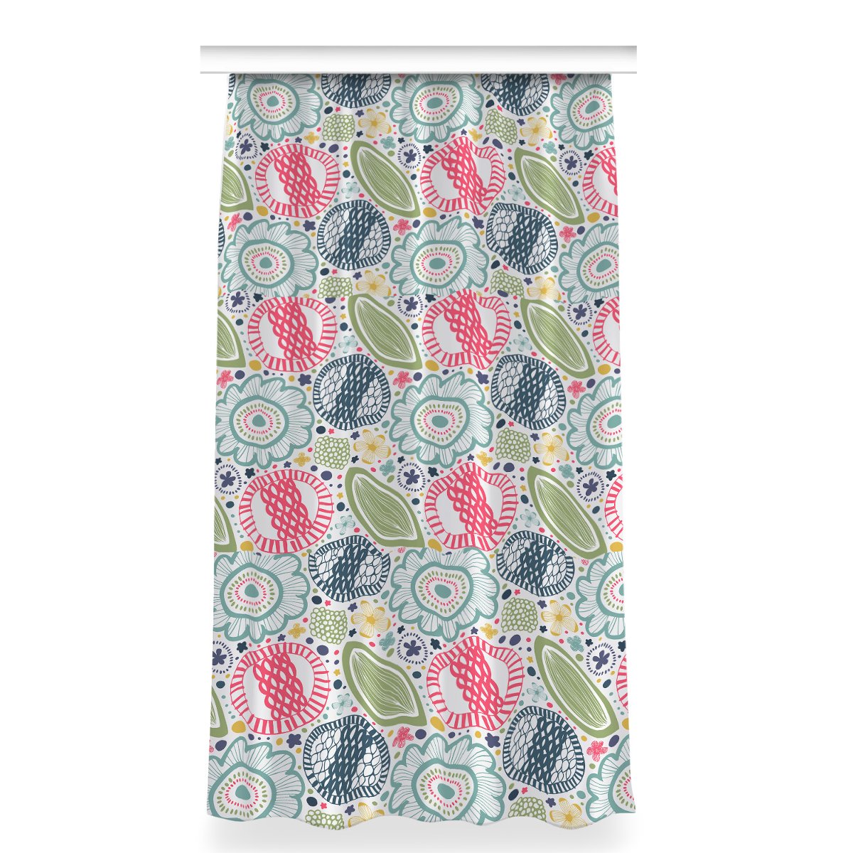 Zasłona z grafiką kolory 150x280 Kolorowe kwiaty, Fabricsy