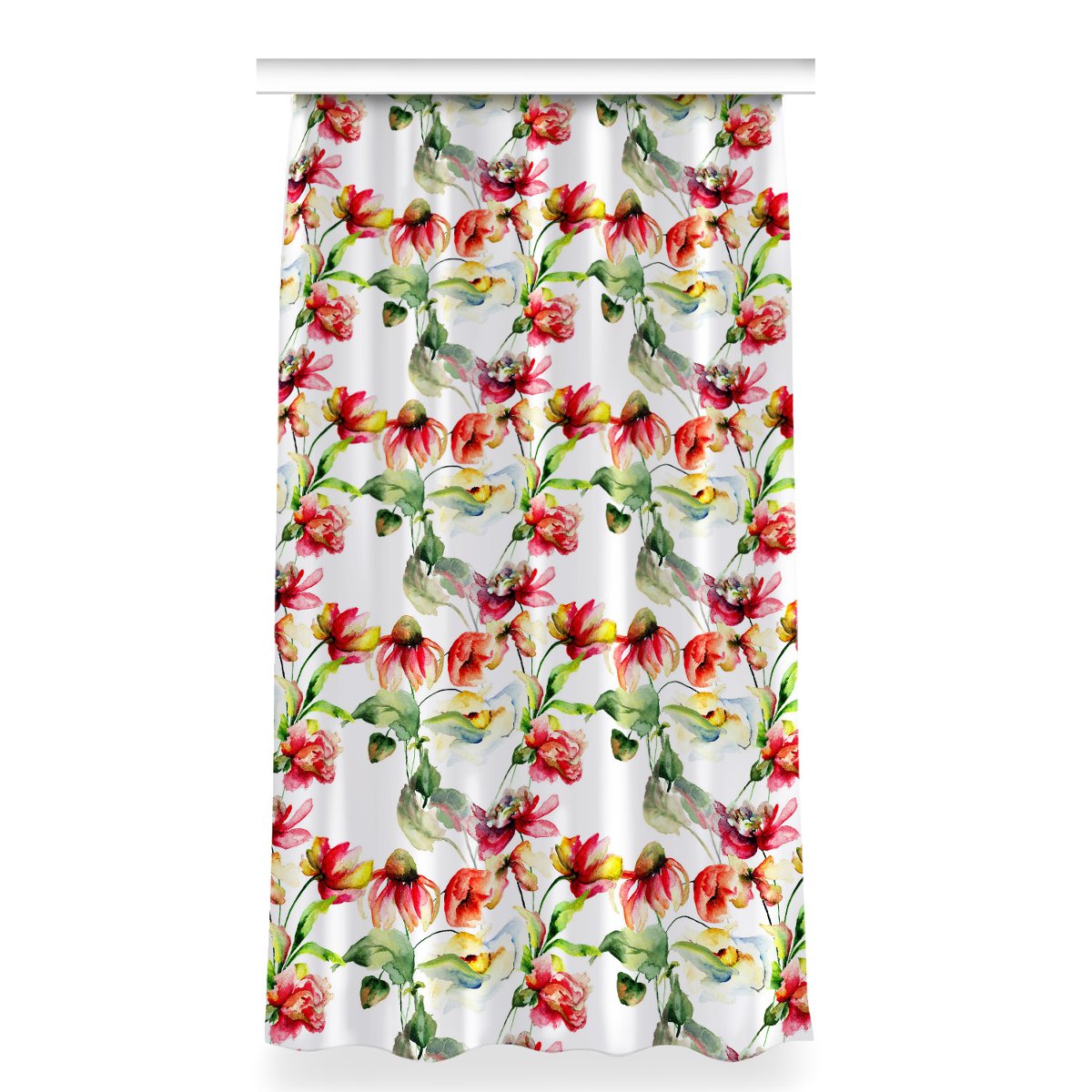 Zasłona klasyczna z grafiką 150x280 Dzikie Kwiaty, Fabricsy