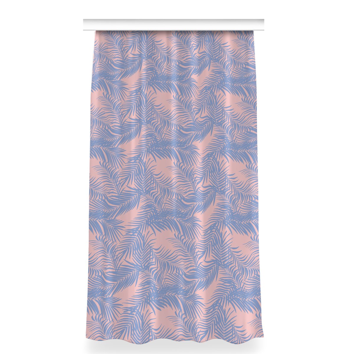 Zasłona gotowa do salonu 150x280 Niebieskie liście, Fabricsy