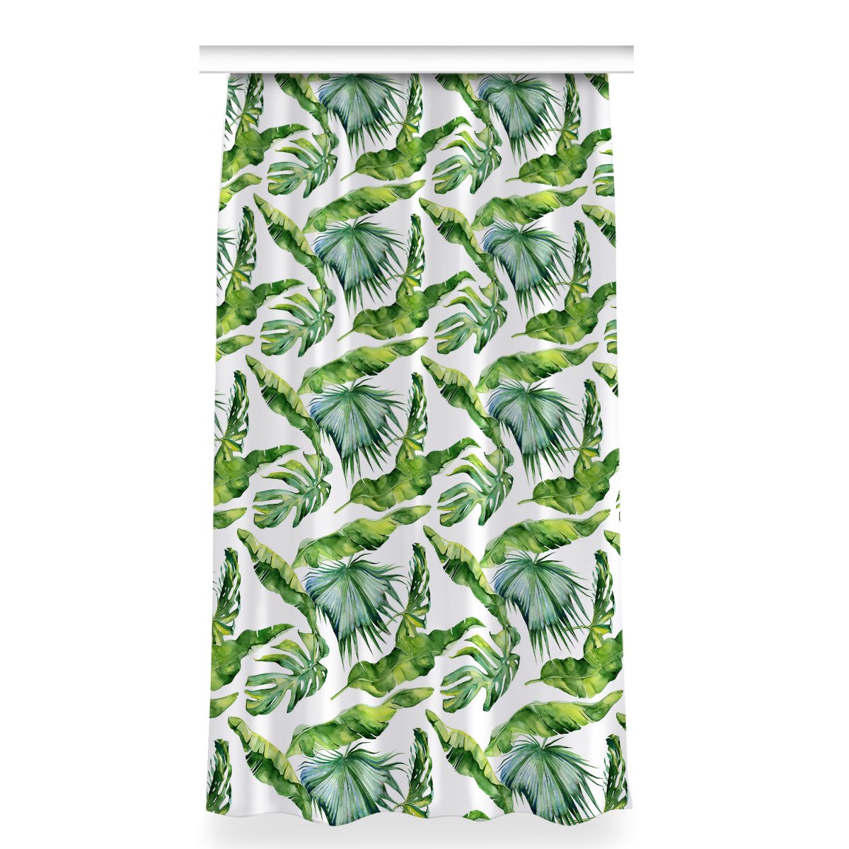 Zasłona klasyczna z grafiką 150x280 Liście Dżungla, Fabricsy