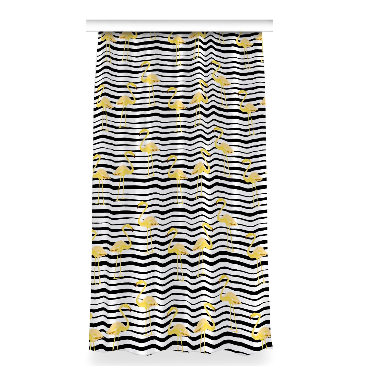 Zasłona na taśmę do pokoju 150x280 Złote flamingi, Fabricsy