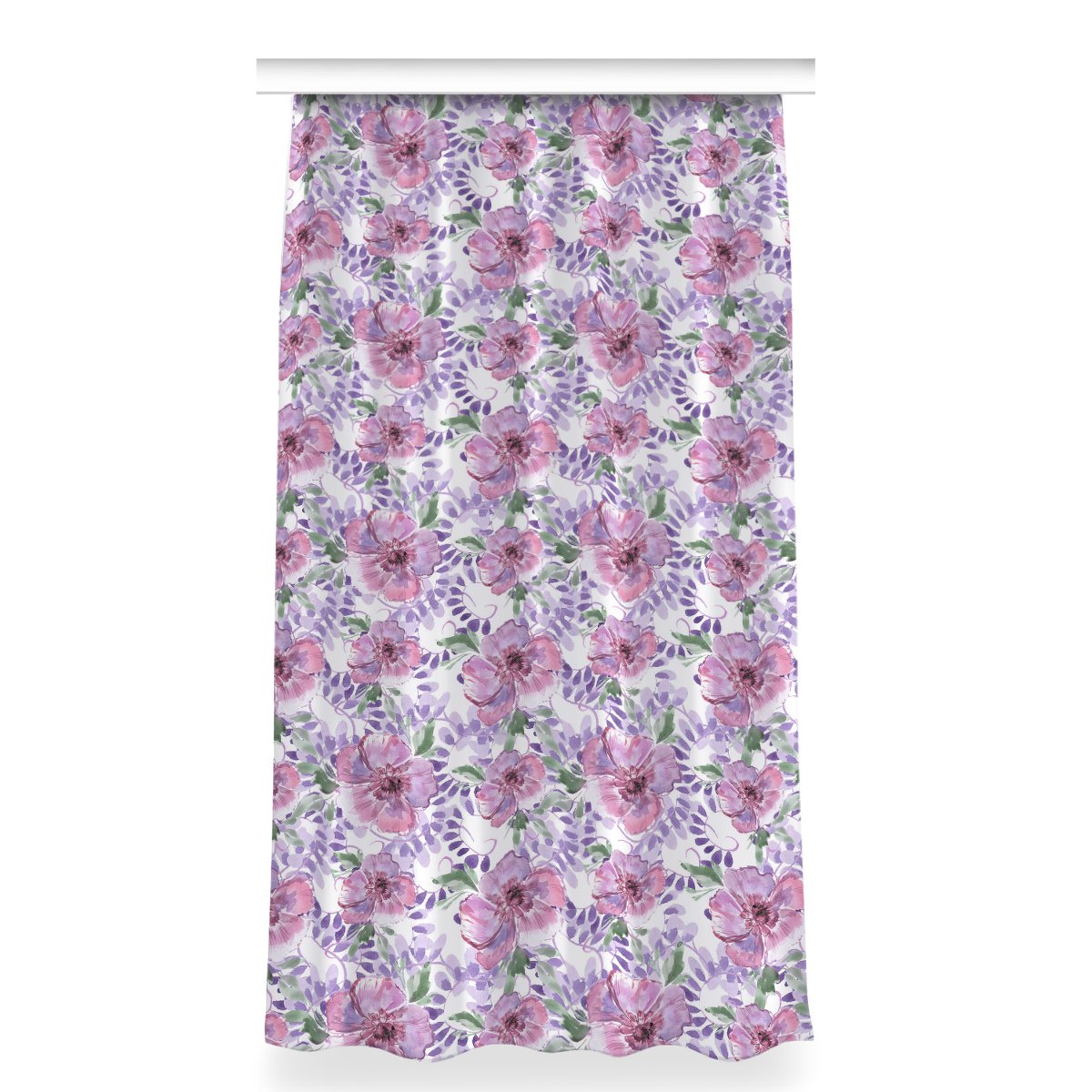 Zasłona z grafiką kolory 150x280 Fioletowe kwiaty, Fabricsy