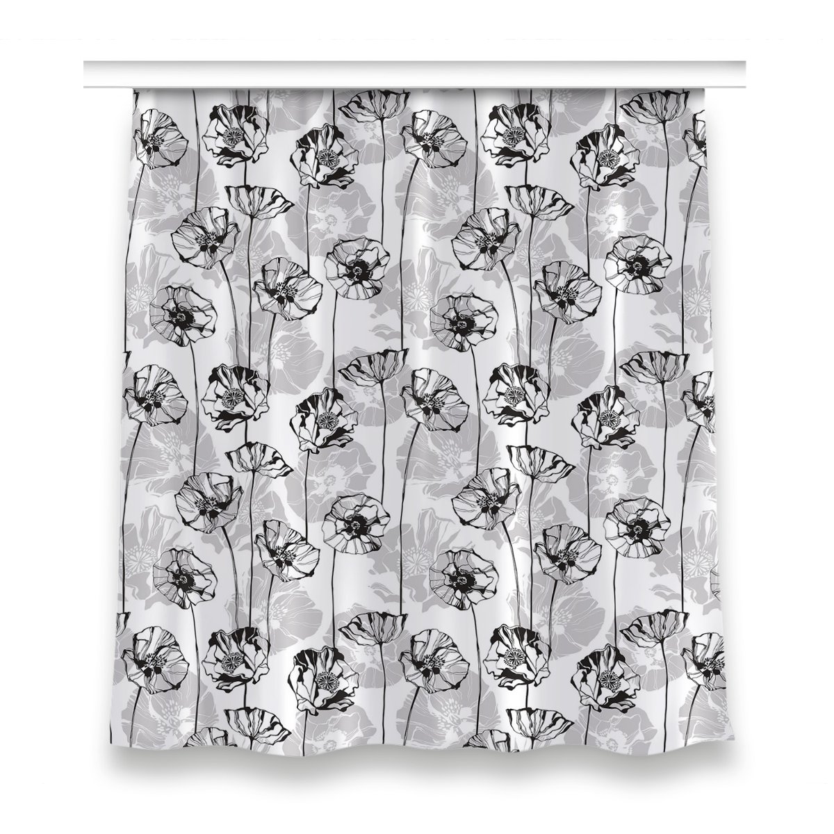 Zasłona z nadrukiem gotowa 150x160 Kwiaty Glamour, Fabricsy