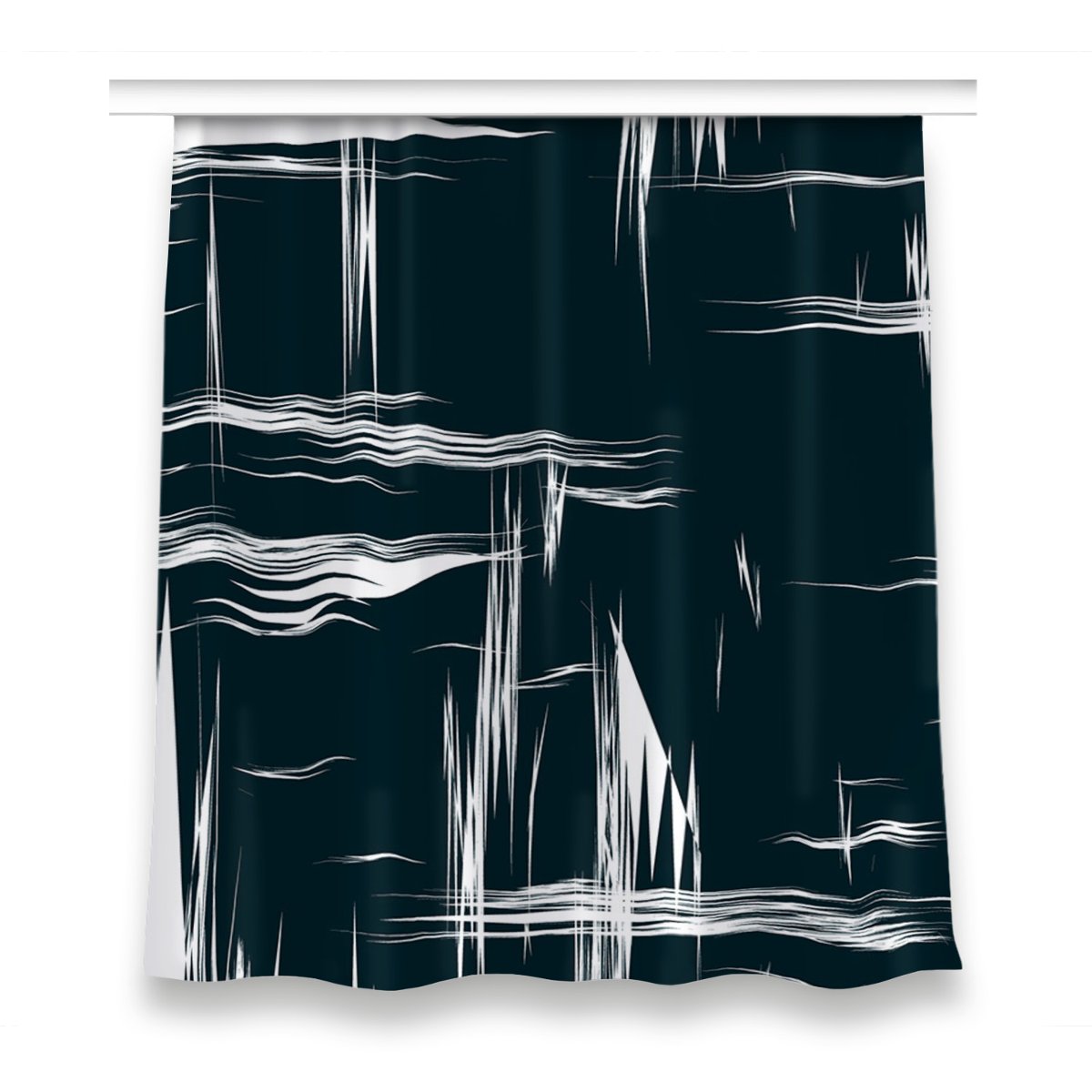 Zasłona z grafiką gotowa 150x160 Białe zadrapania, Fabricsy