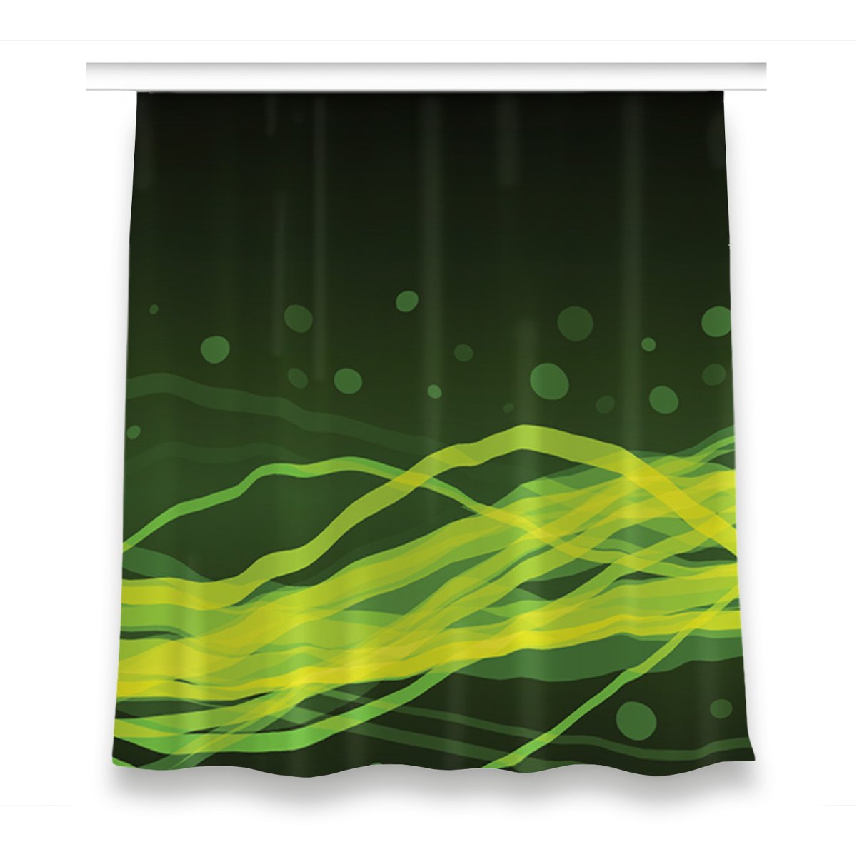 Zasłona z nadrukiem gotowa 150x160 Zielone paski, Fabricsy