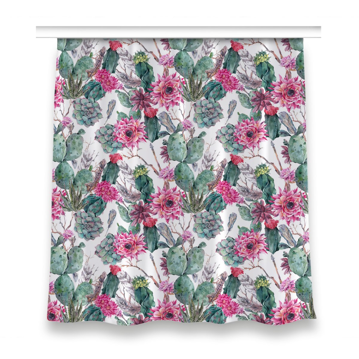 Zasłona gotowa do sypialni wzór 150x160 Sukulenty, Fabricsy