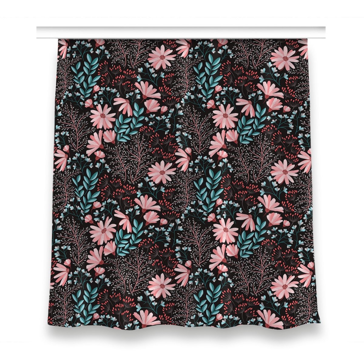 Zasłona klasyczna z grafiką 150x160 Kwiaty vintage, Fabricsy