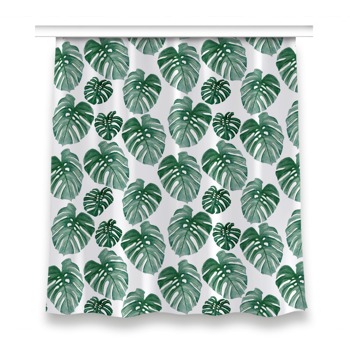 Zasłona z grafiką gotowa 150x160 Monstera liście, Fabricsy