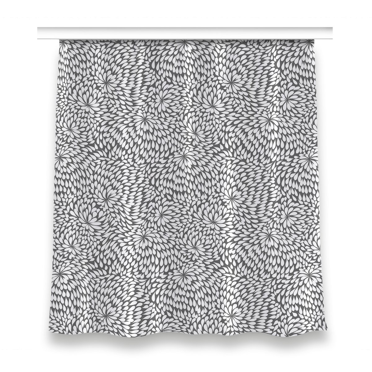 Zasłona z grafiką kolory wzór 150x160 Czarny kwiat, Fabricsy