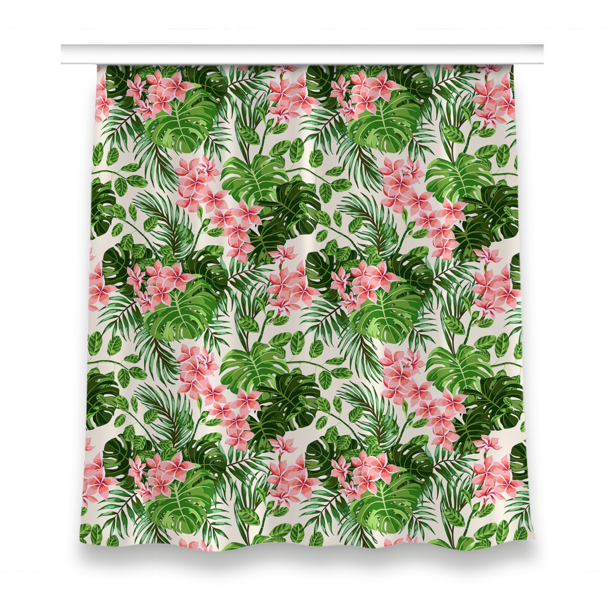 Zasłona z nadrukiem gotowa 150x160 Kwiaty hawaje, Fabricsy