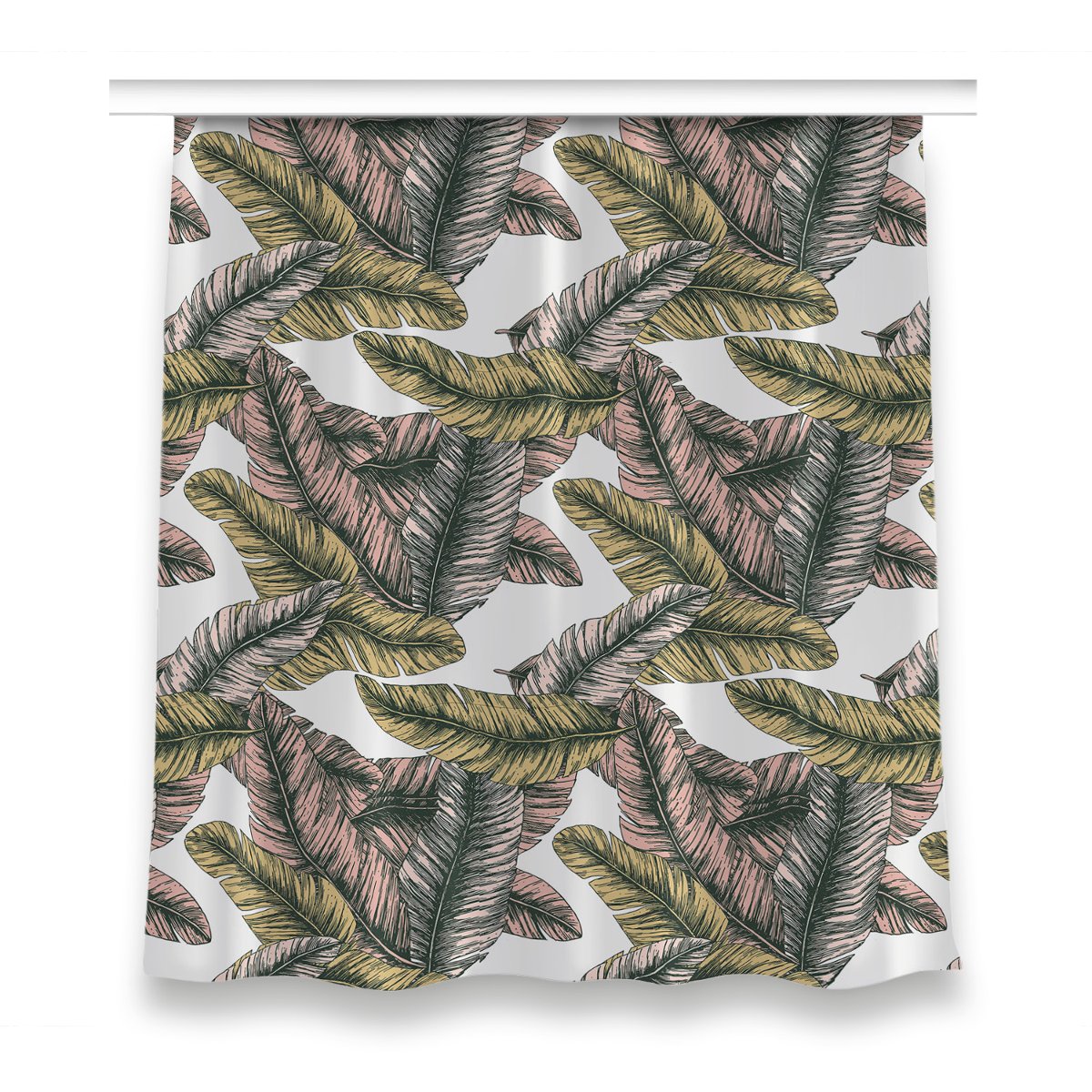 Zasłona z grafiką kolory 150x160 Bananowe Liście, Fabricsy