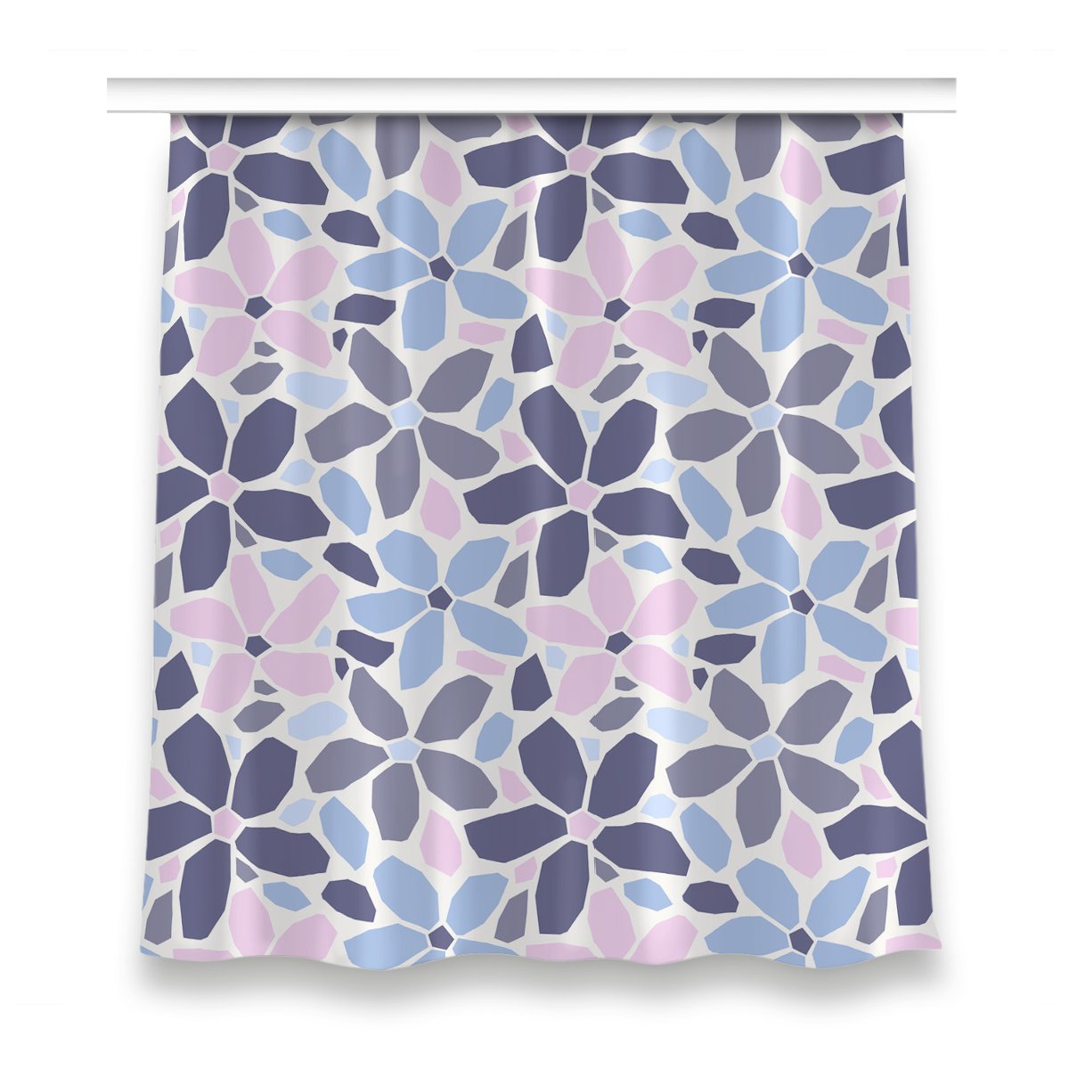 Zasłona na taśmę dekor 150x160 Kwiaty geometryczne, Fabricsy