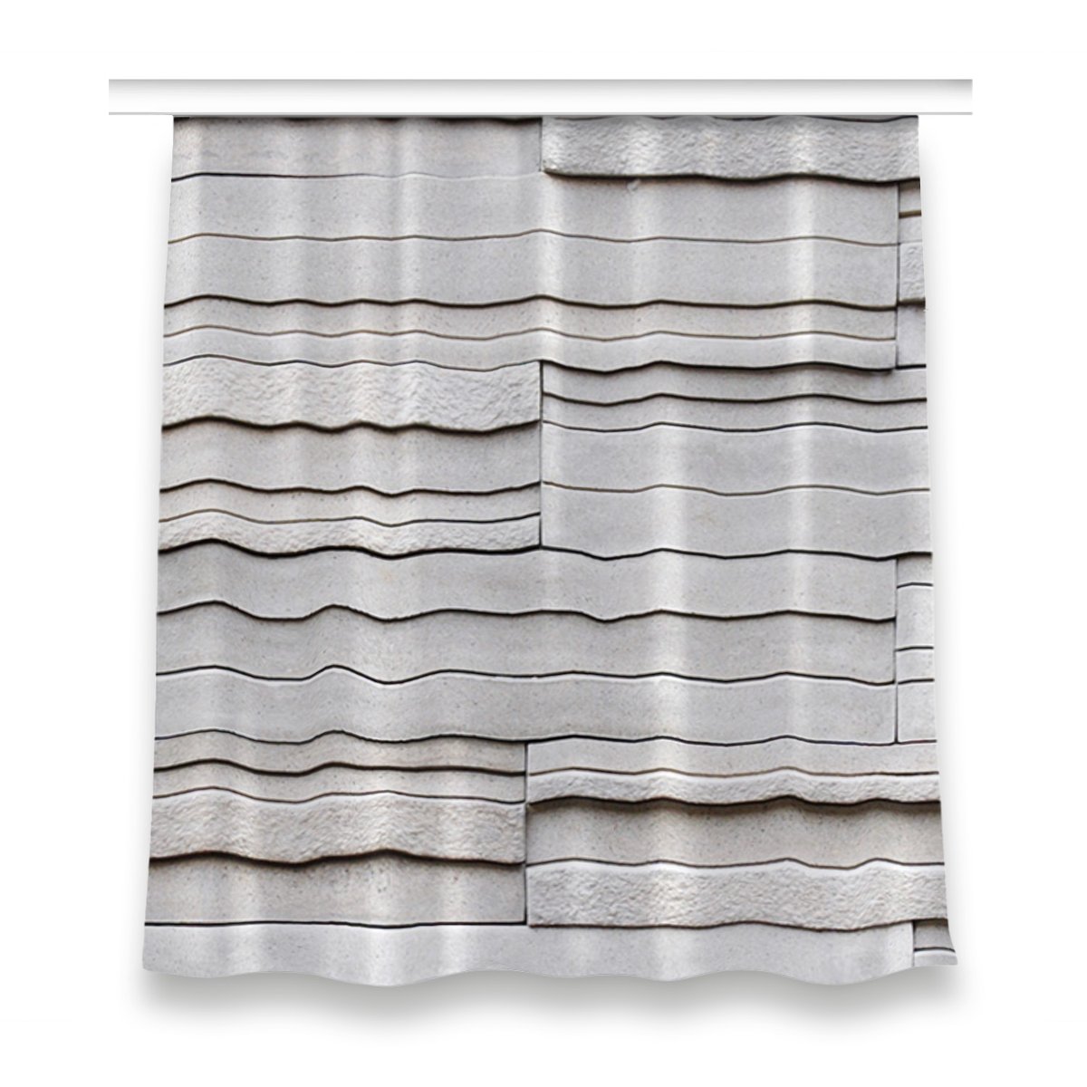 Zasłona z grafiką kolory dekor 150x160 Białe deski, Fabricsy