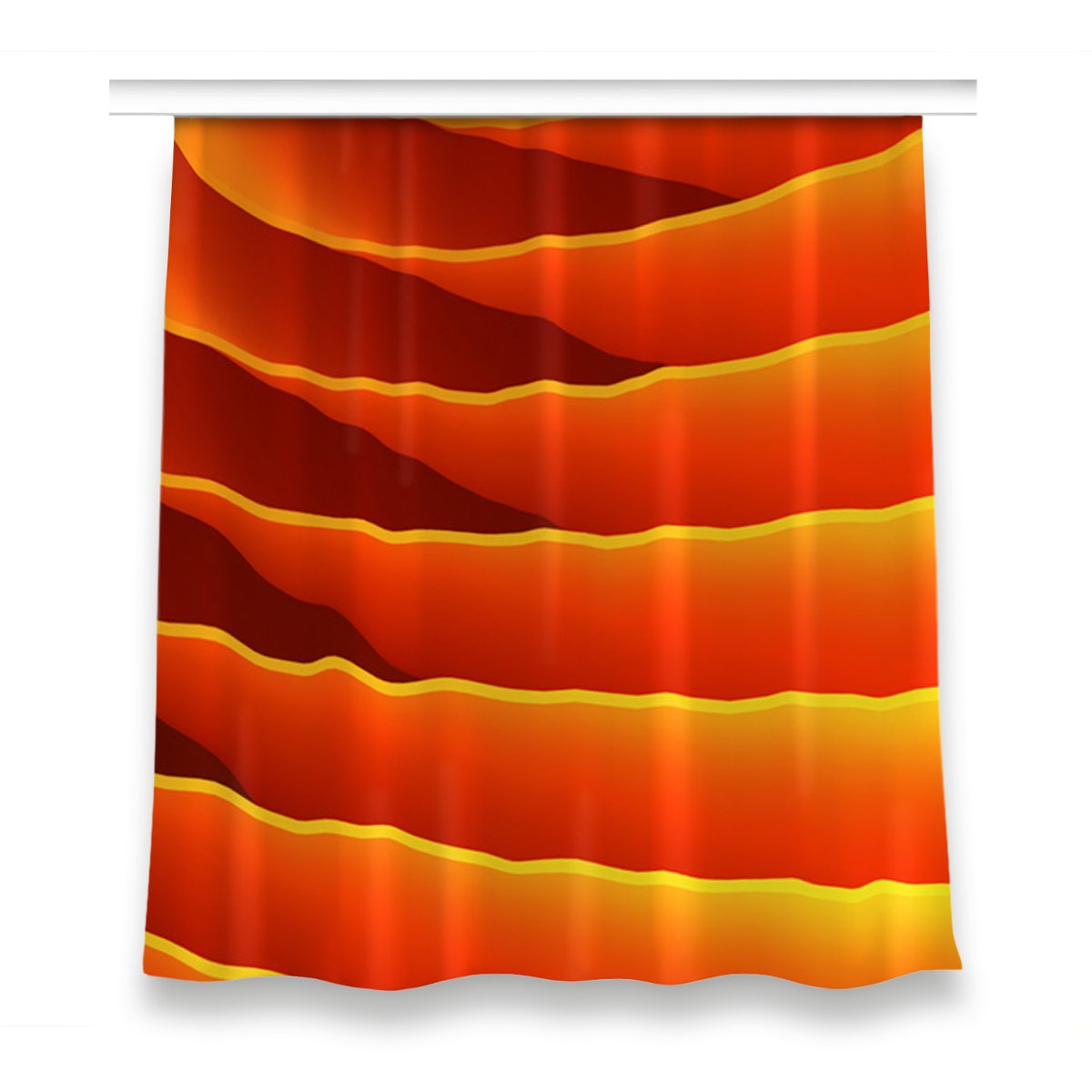 Zasłona z grafiką kolory 150x160 Pomarańczowe fale, Fabricsy