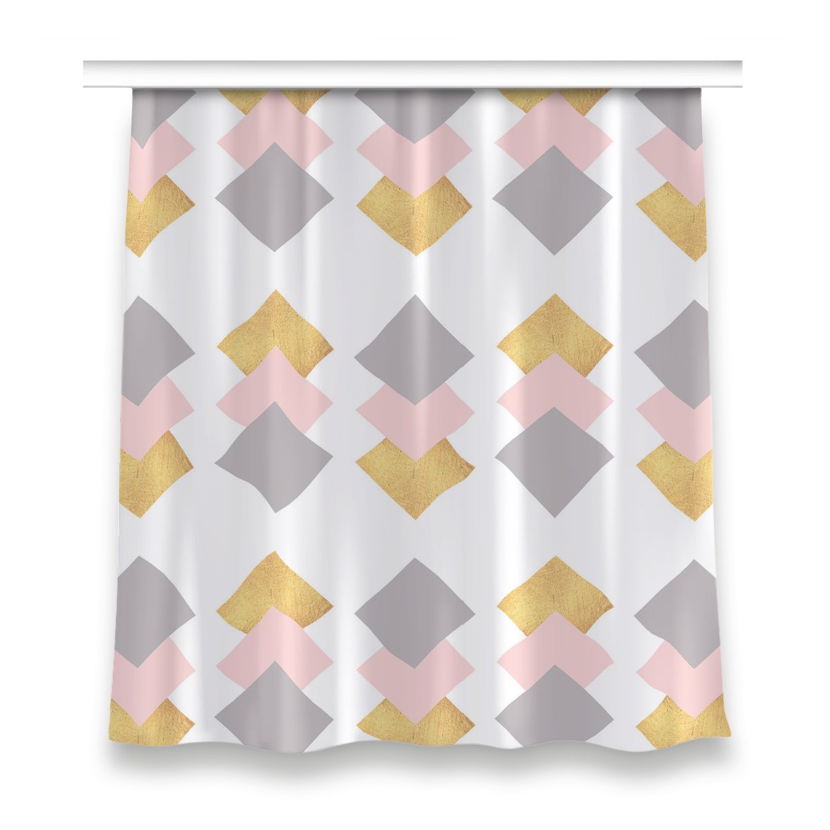 Zasłona na taśmę do salonu 150x160 Kolorowe romby, Fabricsy