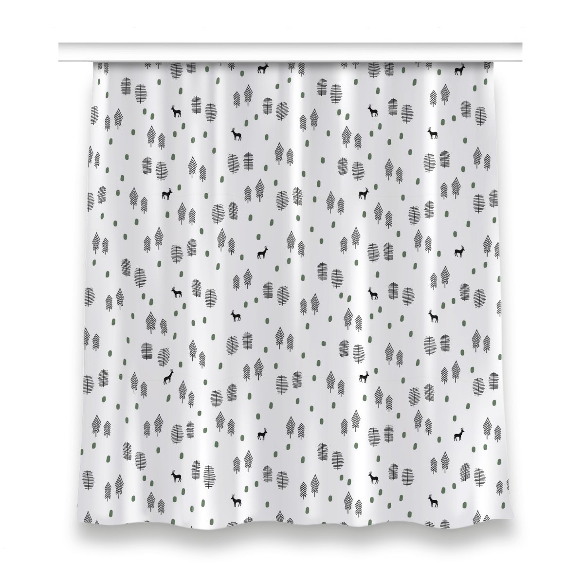 Zasłona z grafiką gotowa 150x160 Jelenie w lesie, Fabricsy