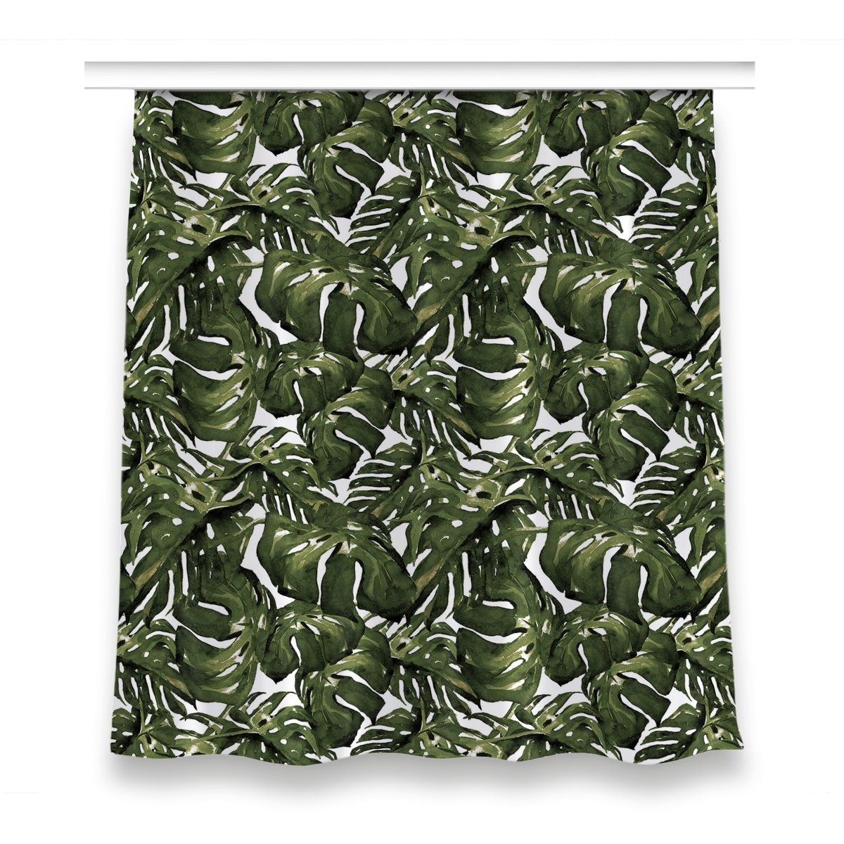 Zasłona na taśmę do salonu 150x160 Liść Monstera, Fabricsy