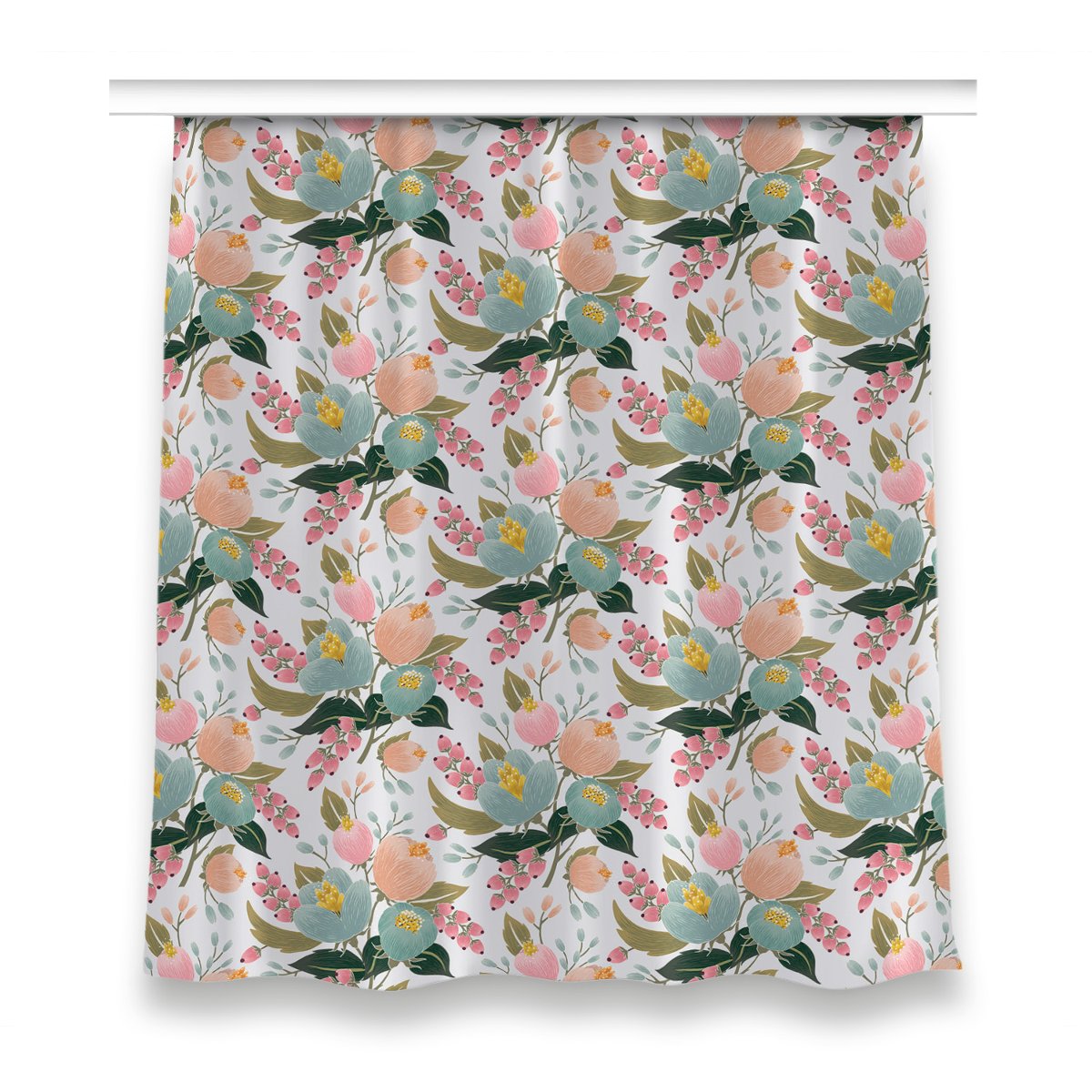 Zasłona gotowa do salonu 150x160 Malowane kwiaty, Fabricsy