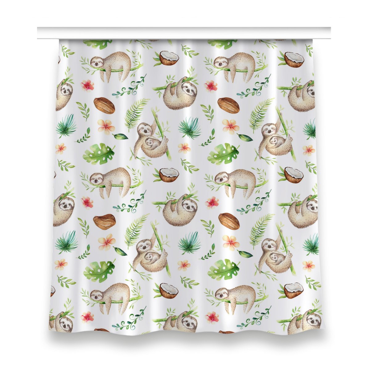 Zasłona z nadrukiem gotowa dekor 150x160 Leniwce, Fabricsy
