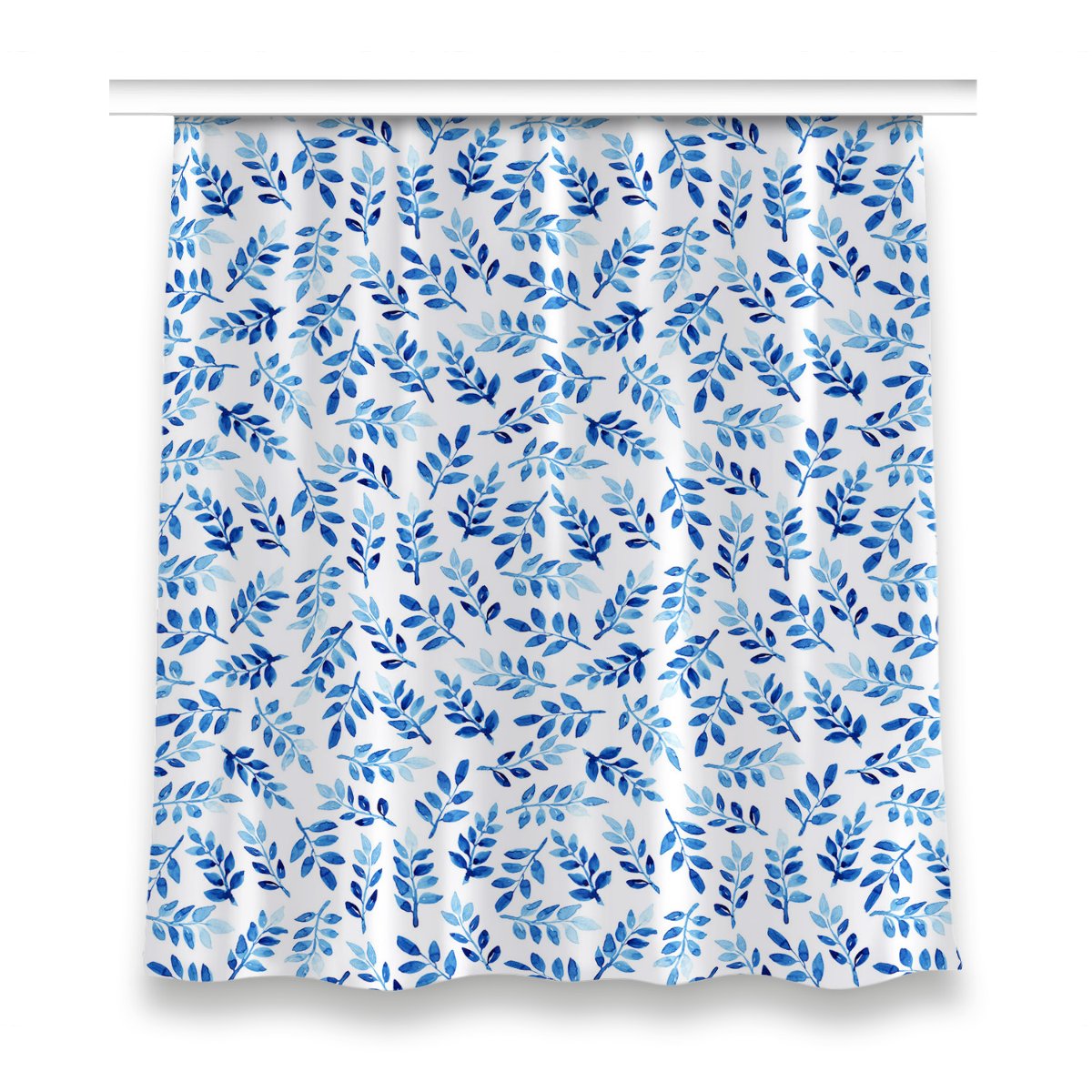 Zasłona wzór do salonu 150x160 Niebieska akwarela, Fabricsy