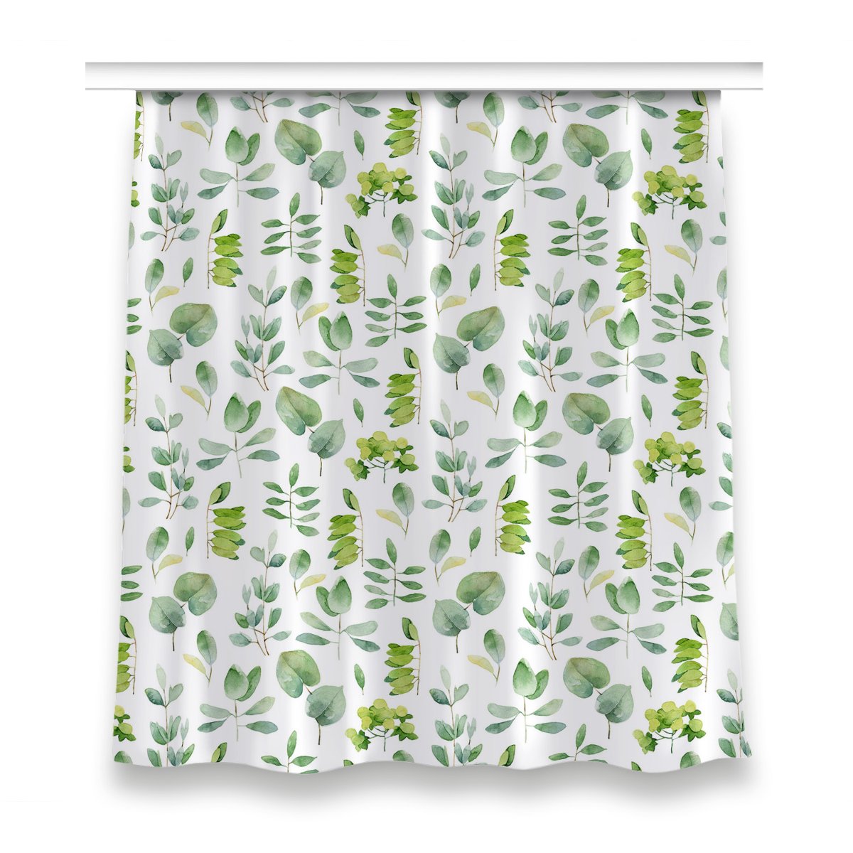 Zasłona z nadrukiem gotowa 150x160 Liście zielone, Fabricsy