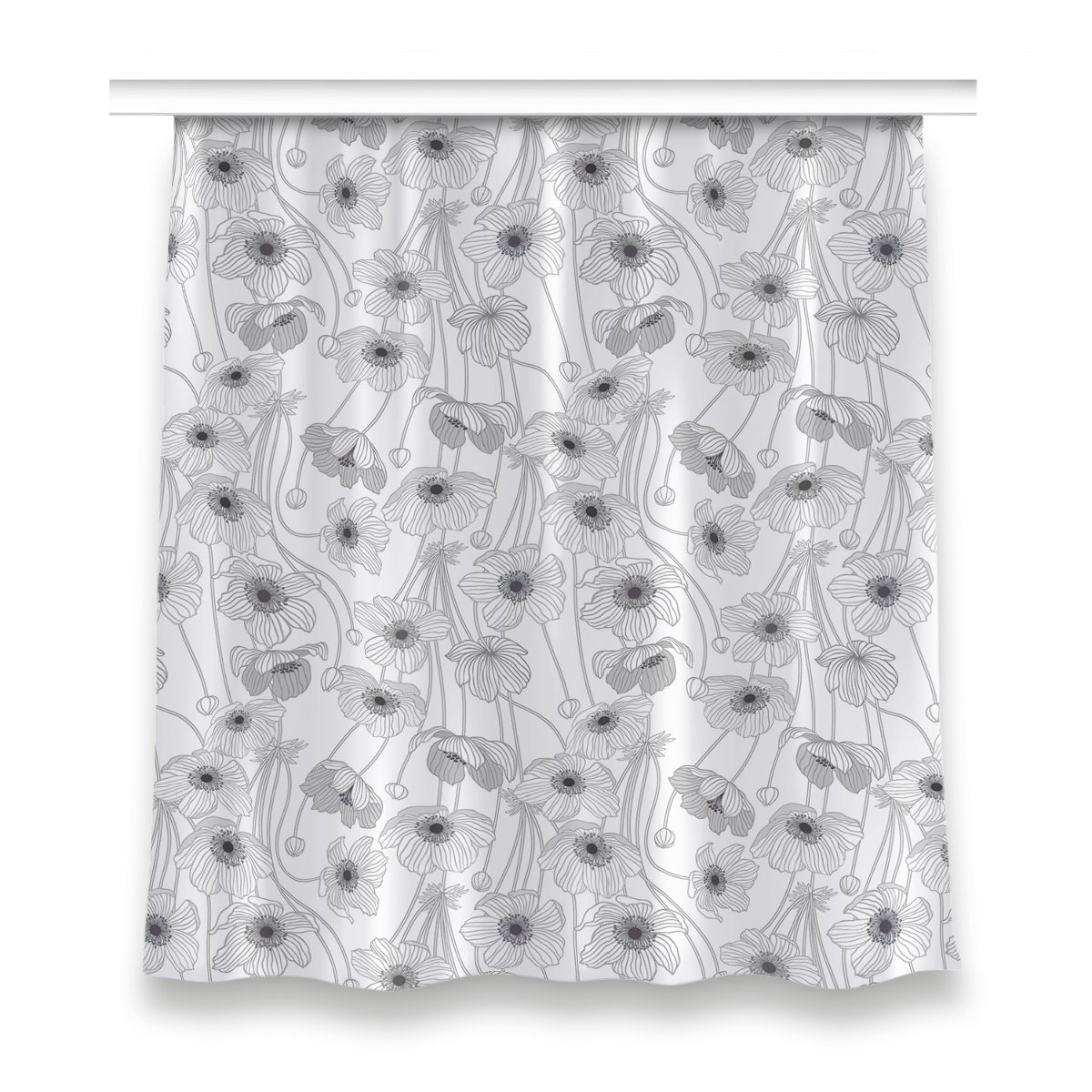 Zasłona z grafiką gotowa do sypialni 150x160 Maki, Fabricsy