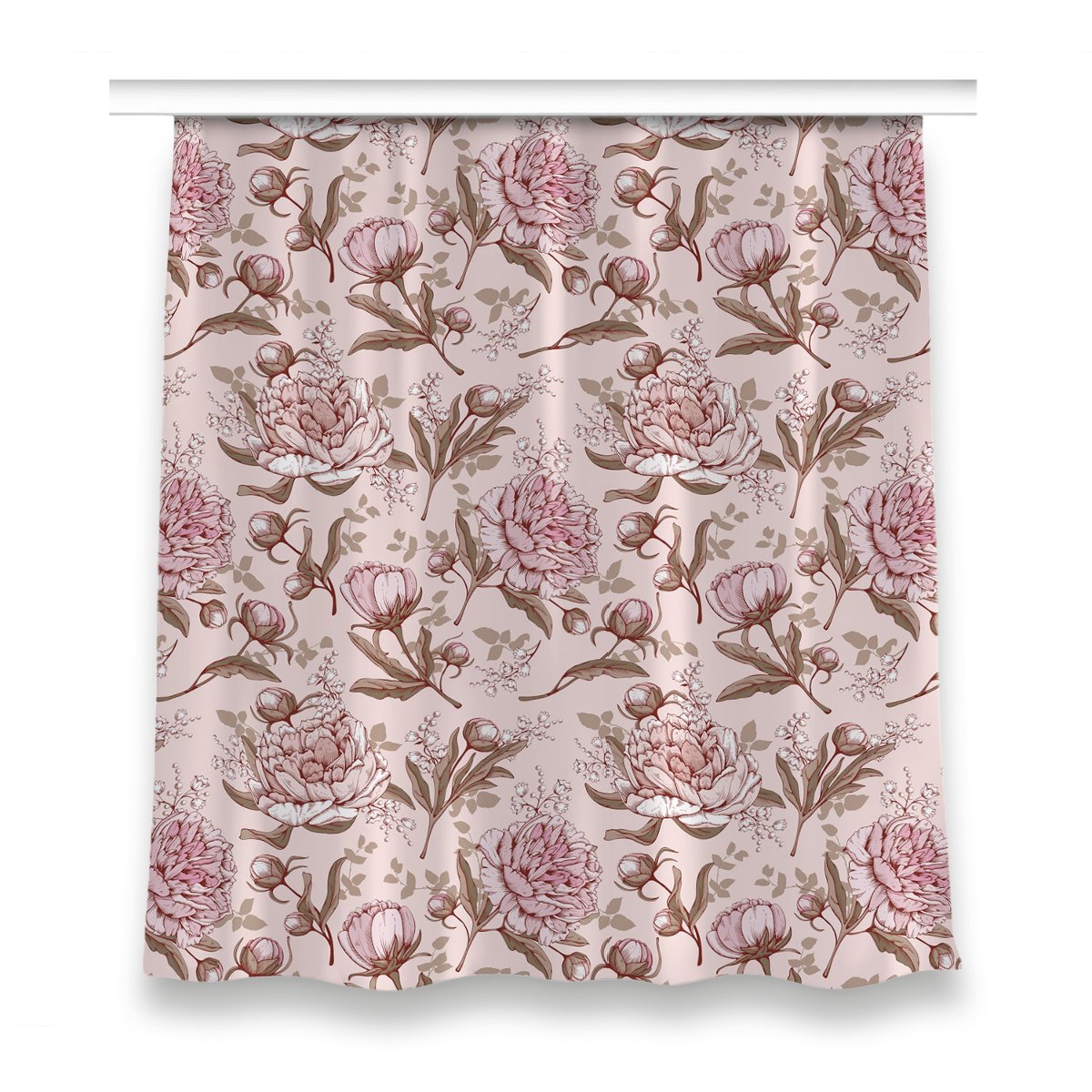 Zasłona gotowa do sypialni 150x160 Różowe piwonie, Fabricsy