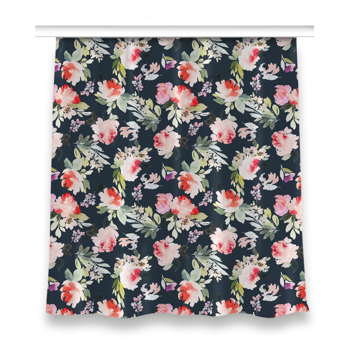 Zasłona z grafiką kolory 150x160 Malowane kwiaty, Fabricsy