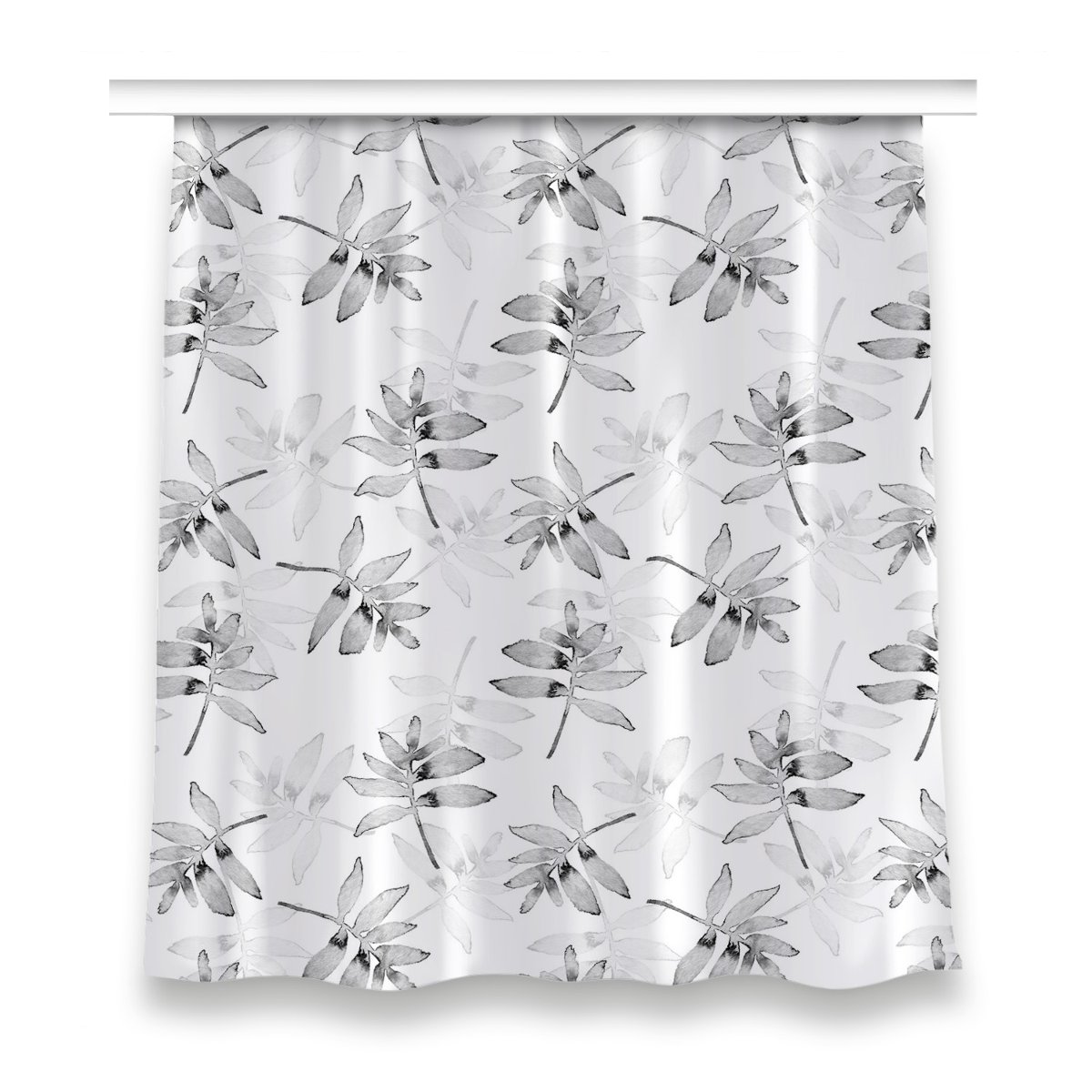 Zasłona wzór do salonu 150x160 Liście bez koloru, Fabricsy