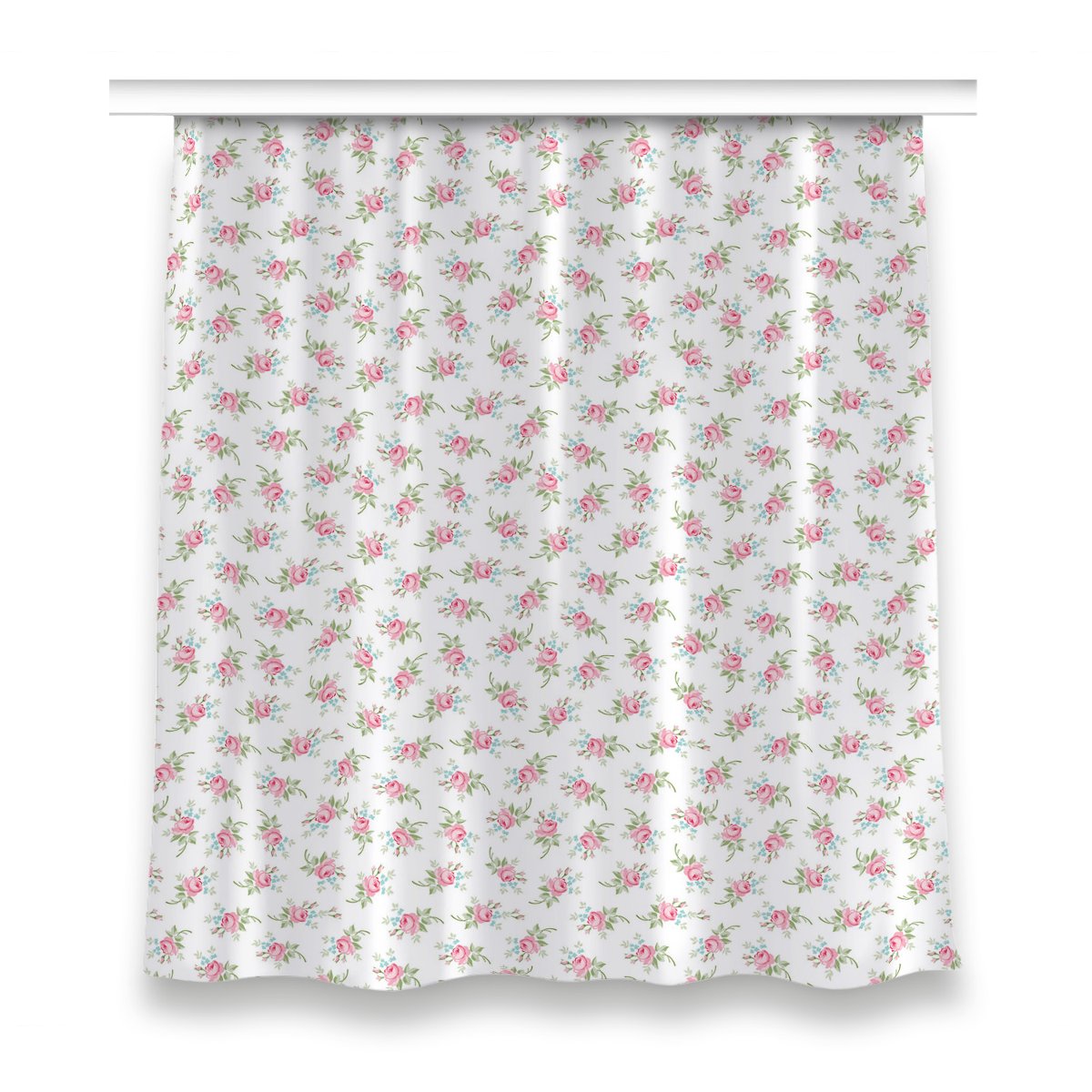 Zasłona z grafiką kolory dekor 150x160 Małe kwiaty, Fabricsy